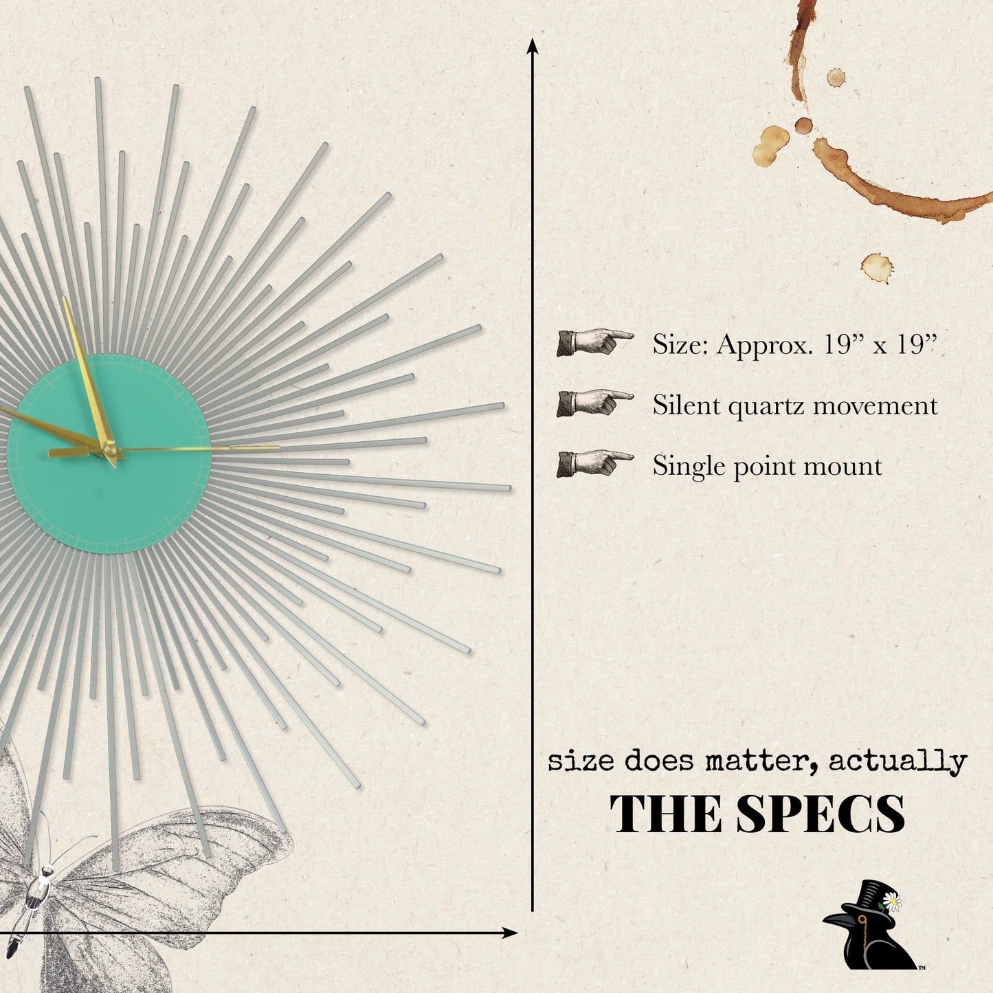 The Starburst Clock — Silver Rays - Clock - Chaos & Wit