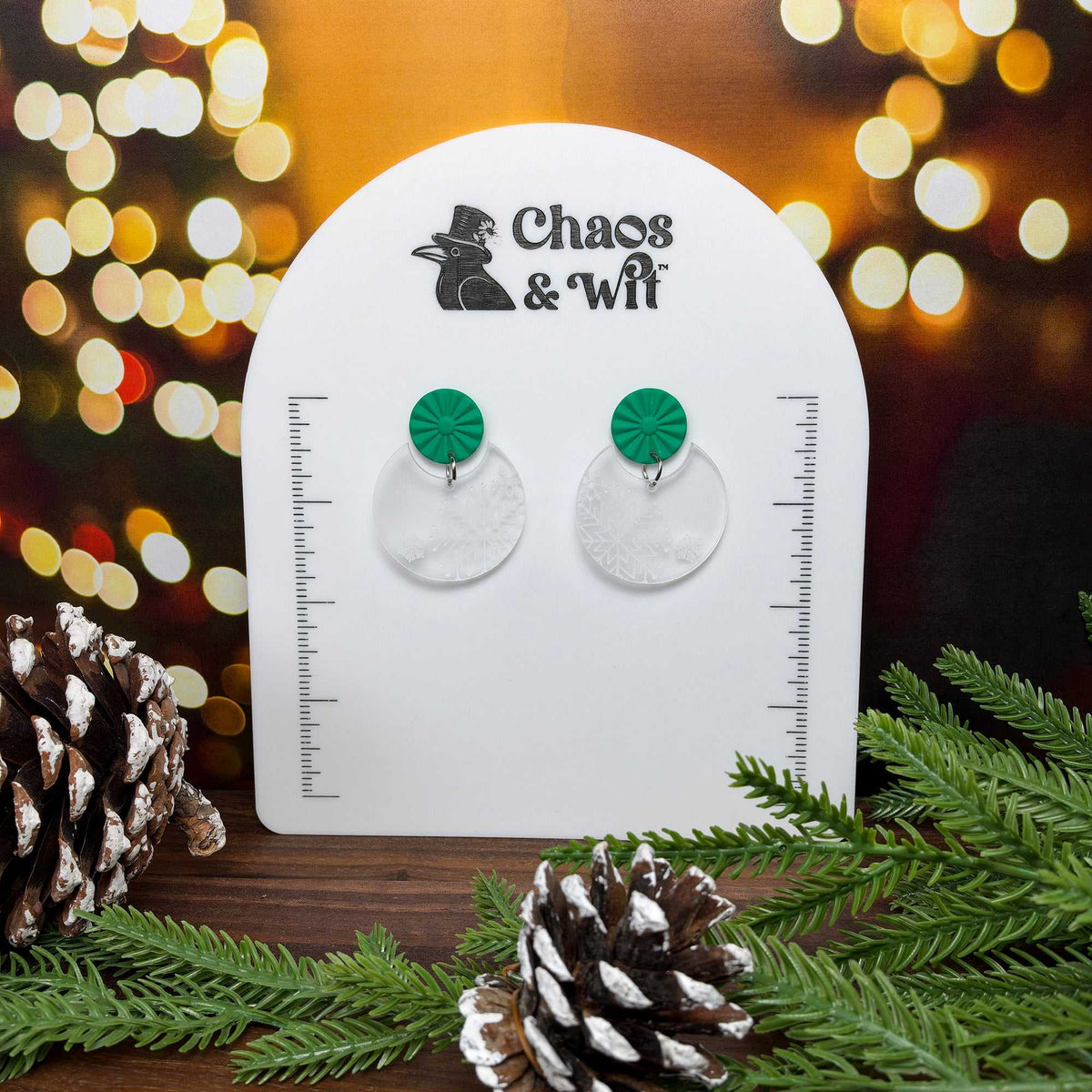 Snowflake Circle Earrings - Earrings - Chaos & Wit