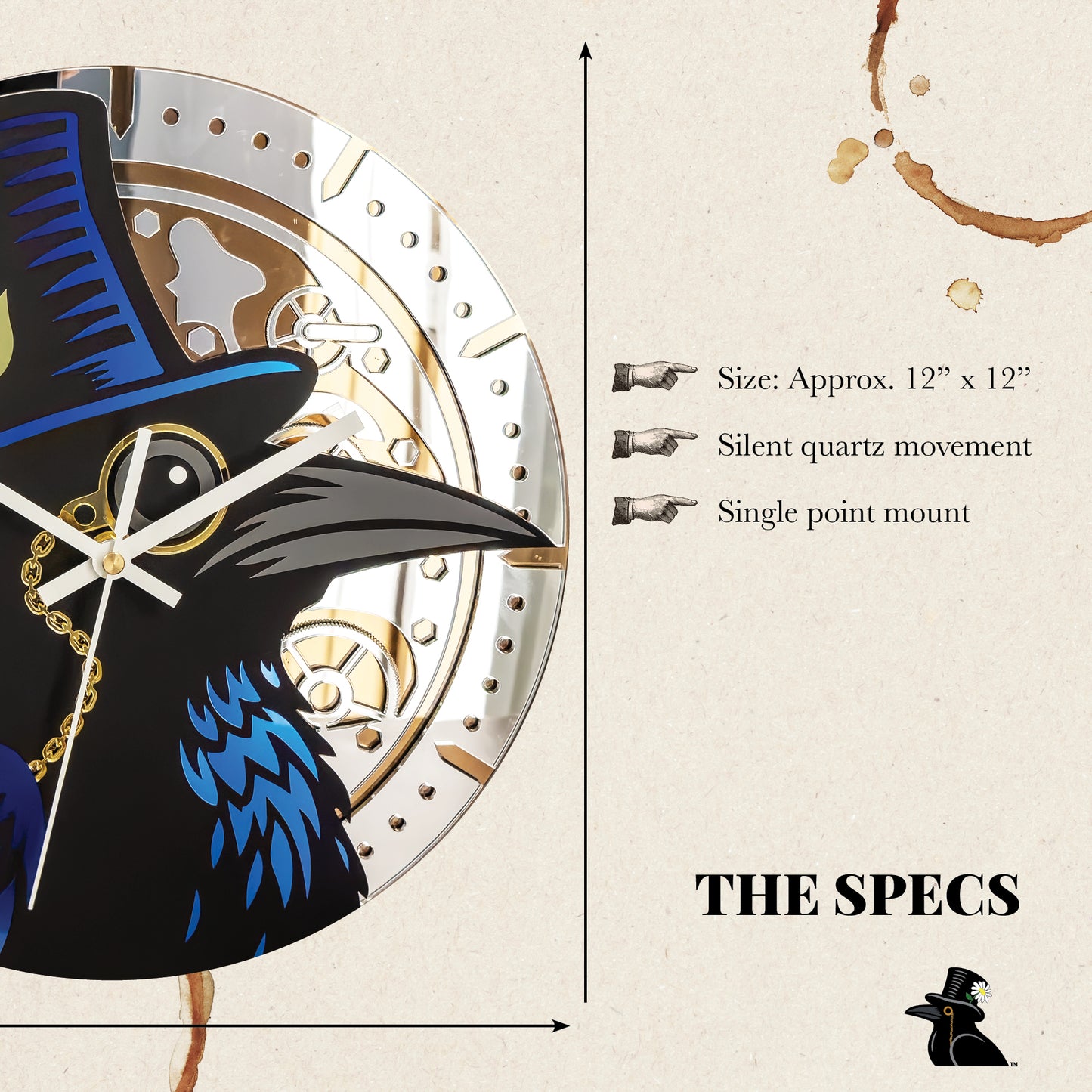 The Dandy — Crow Wall Clock - Clock - Chaos & Wit