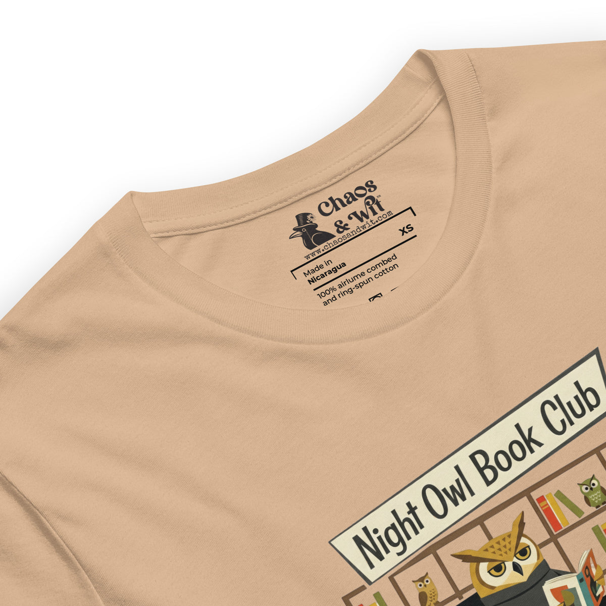 Night Owl Book Club t - shirt - Chaos & Wit