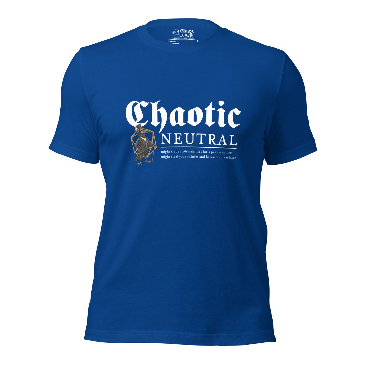 Chaotic Neutral Crow Tee | Funny DnD Shirt | Gothic Unisex T - Shirt | Chaos & Wit - T - SHIRT - Chaos & Wit