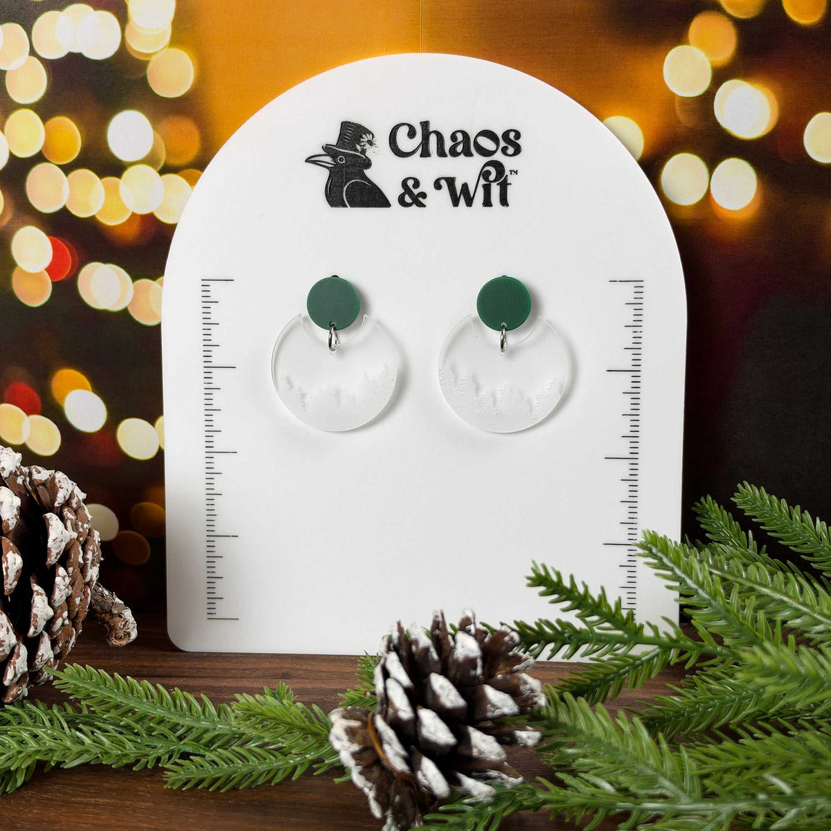 Winter Tree Circle Earrings - Earrings - Chaos & Wit