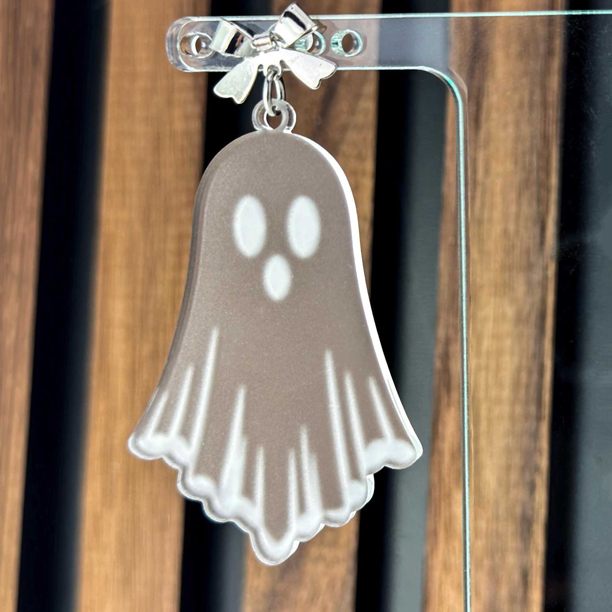 Transparent Ghost Acrylic Earrings with Bow Stud | Pastel Goth Accessories