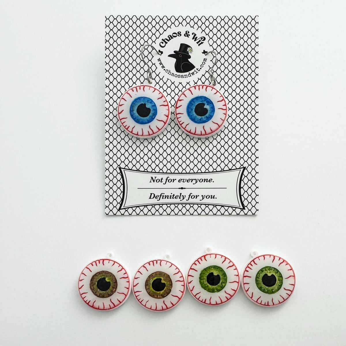Hand-painted Eyeball Acrylic Earrings | Creepy Accessories