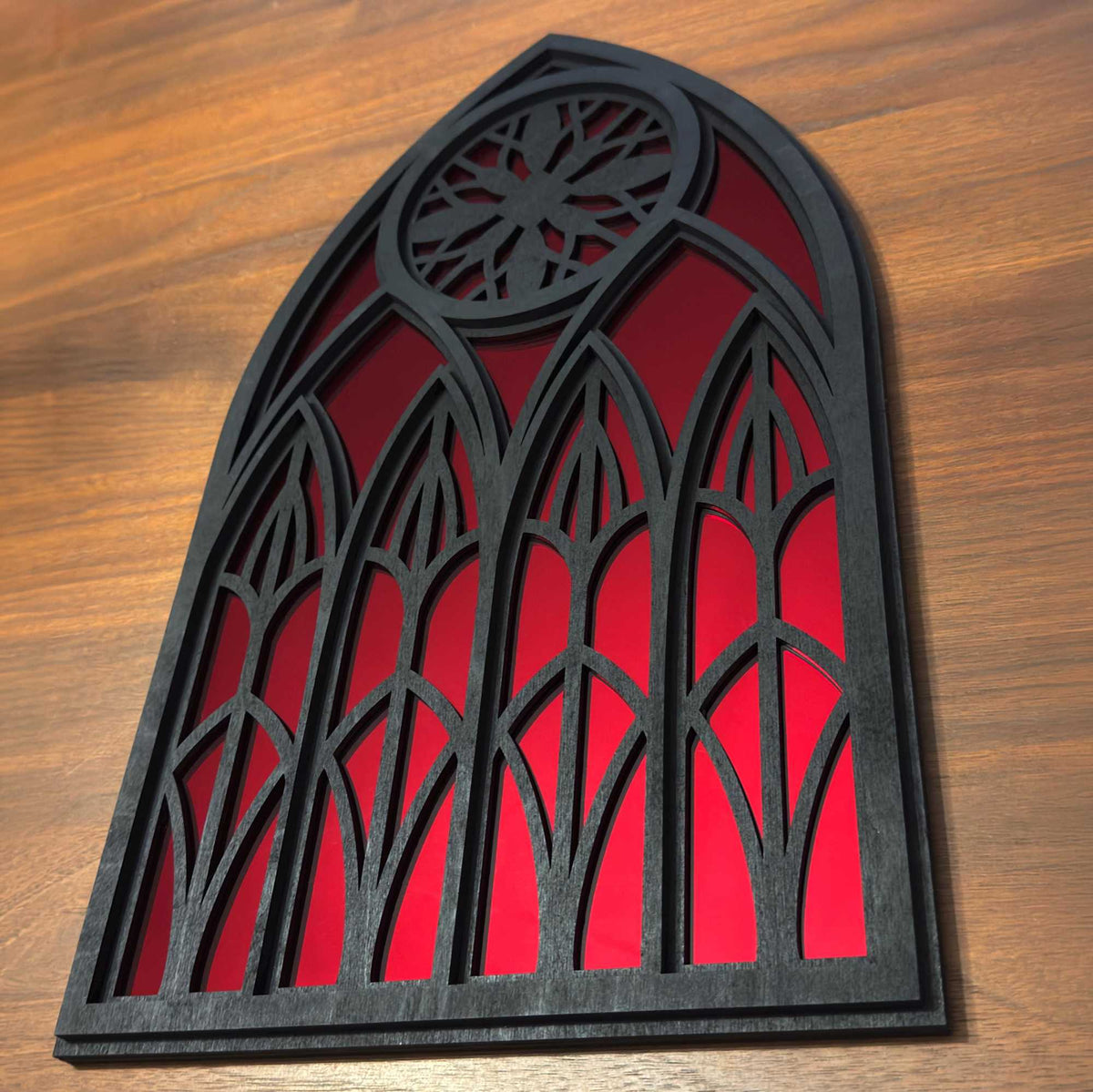 Goth Rosette Cathedral Window Mirror | Dark Home Decor