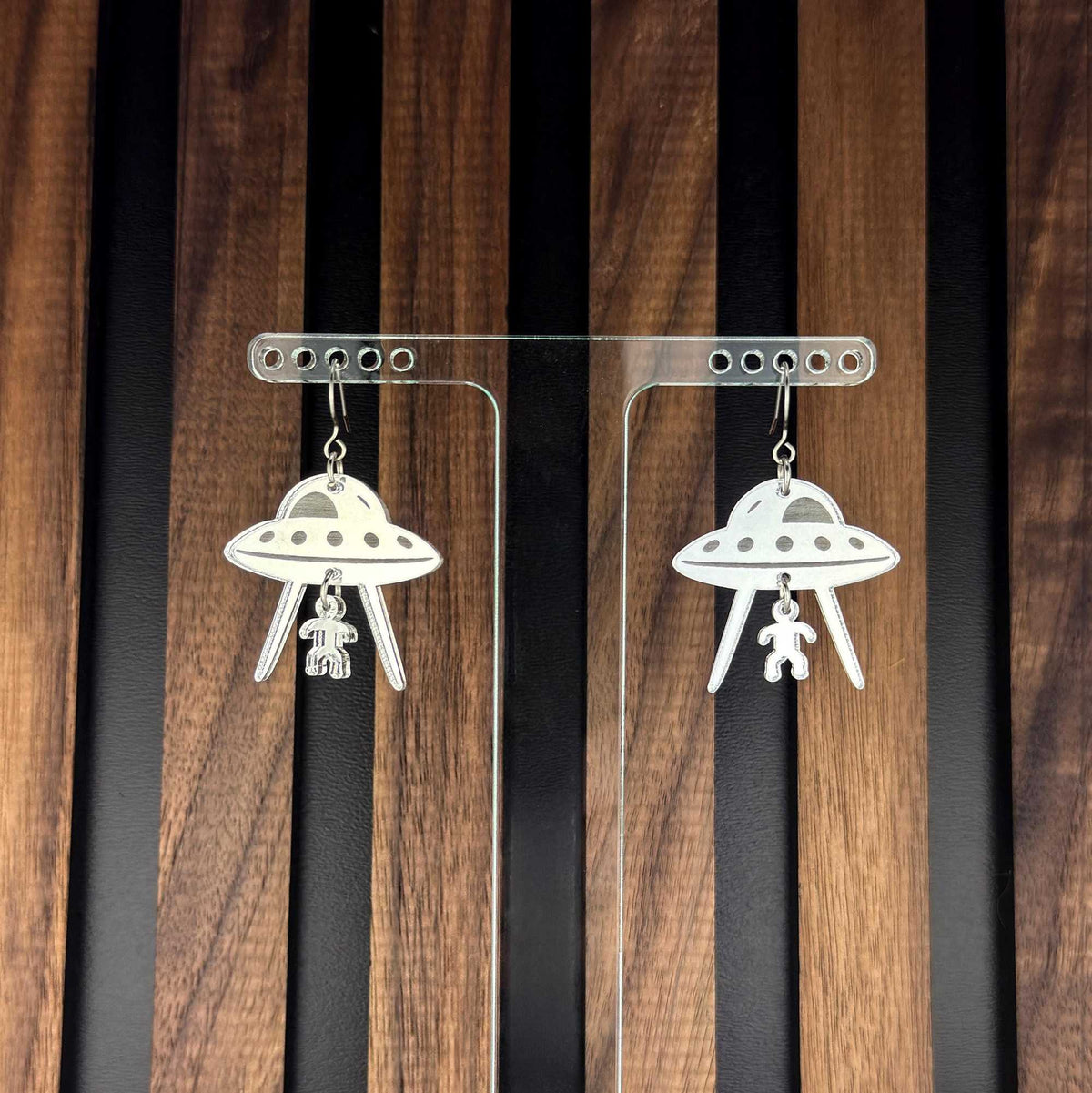 Handmade Alien Abduction Acrylic Earrings | Sci Fi Accessories