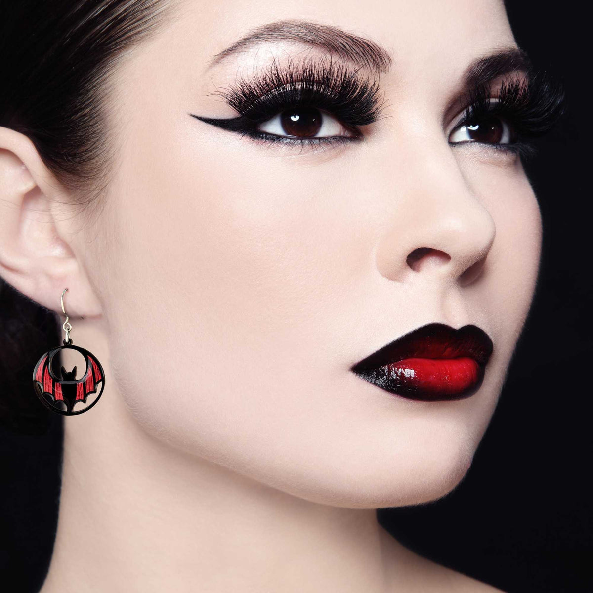 Handmade and Hand-painted Bat Acrylic Earrings | Goth Accessories
