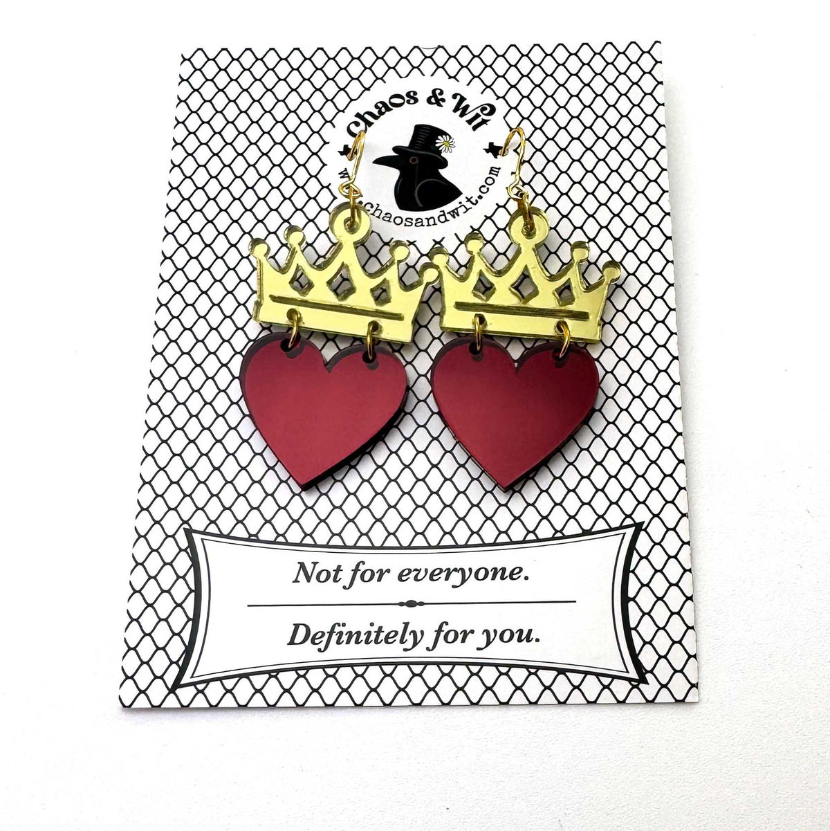 Queen of Hearts Acrylic Earrings | Love Accessories