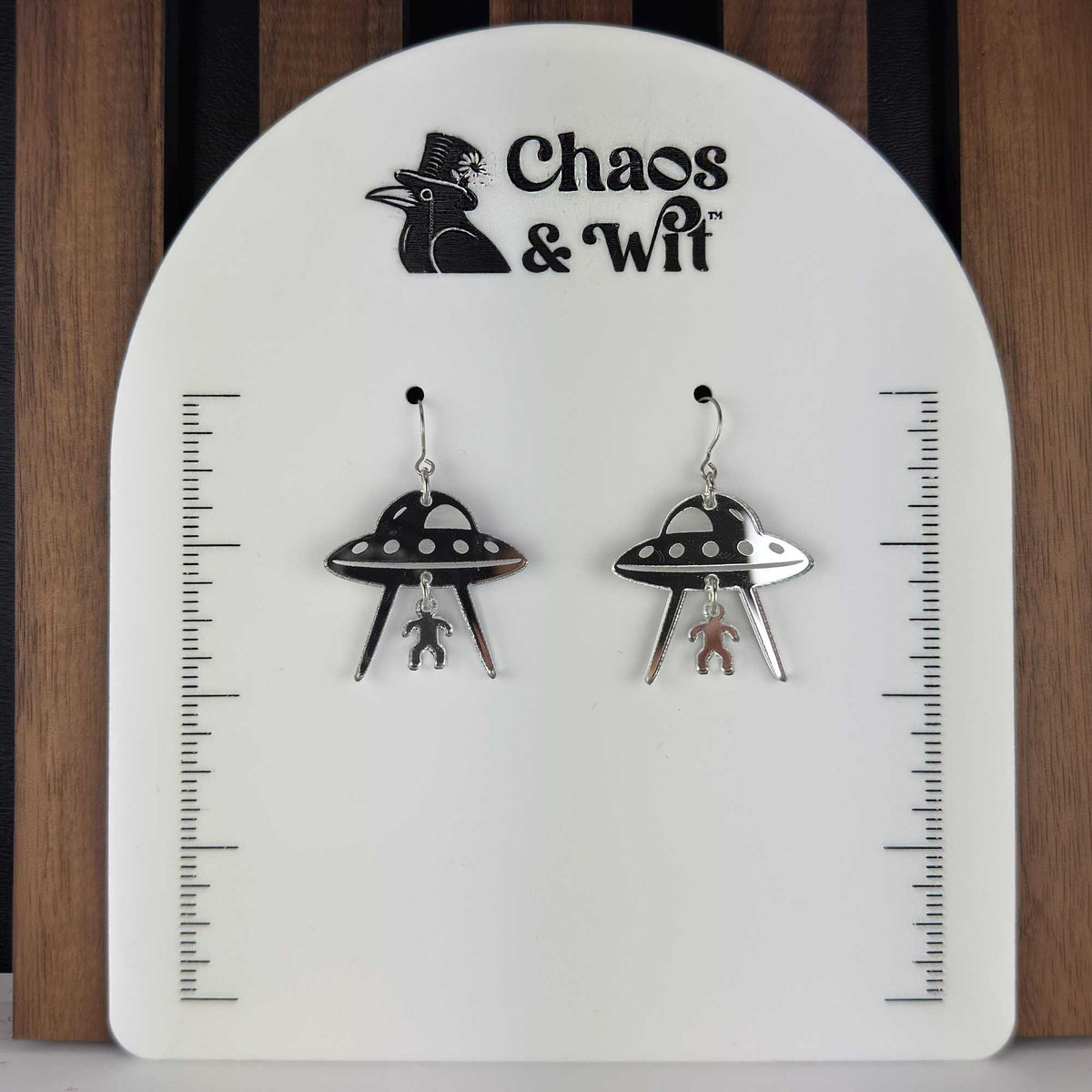 Handmade Alien Abduction Acrylic Earrings | Sci Fi Accessories