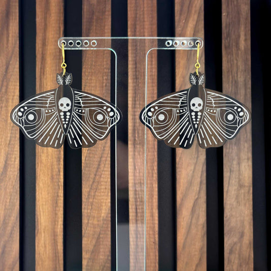 Mystical Moth Acrylic Earrings | Whimsigoth Accessories