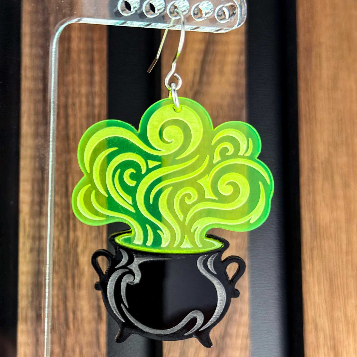 Handmade Cauldron Acrylic Earrings | Witchy Halloween Accessories