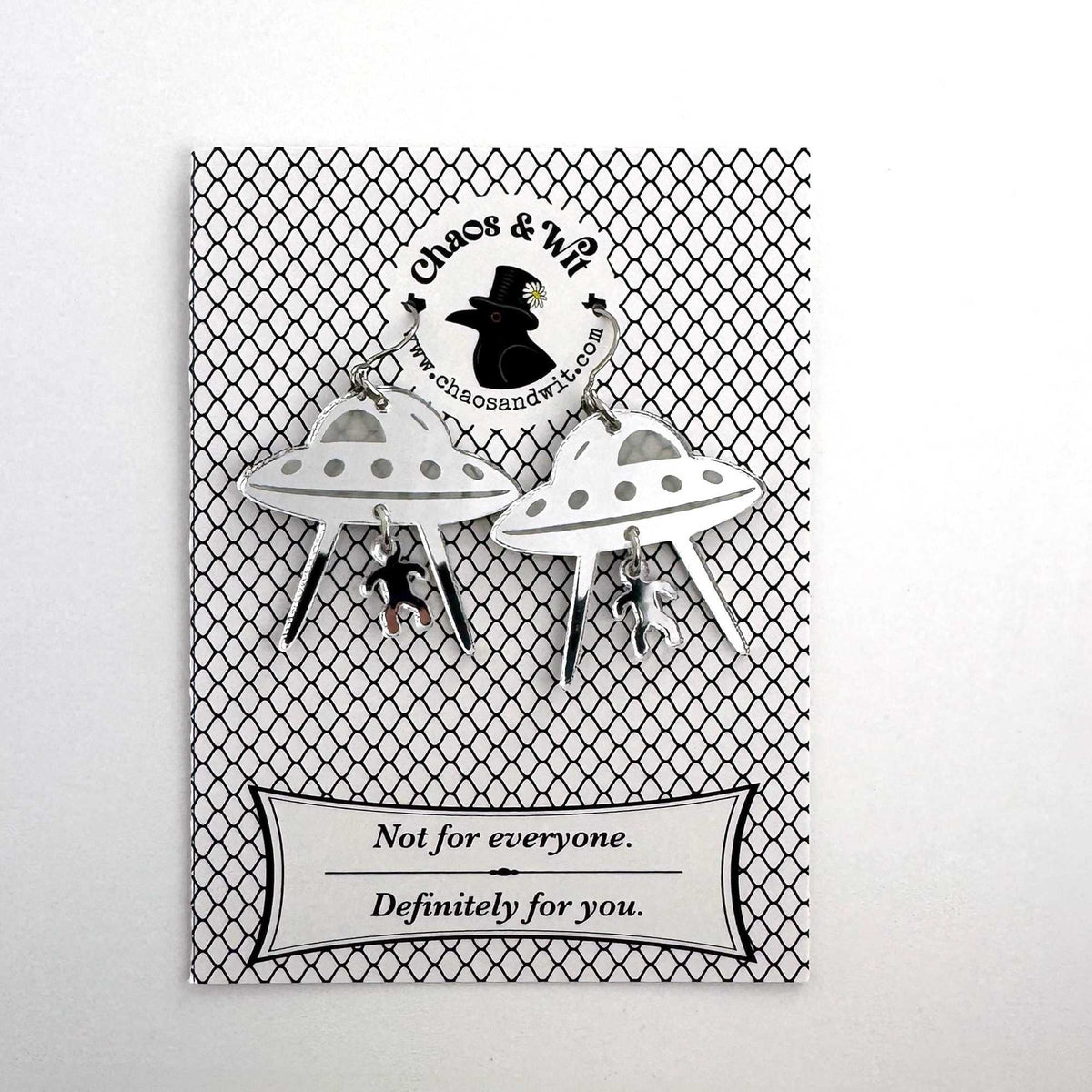 Handmade Alien Abduction Acrylic Earrings | Sci Fi Accessories