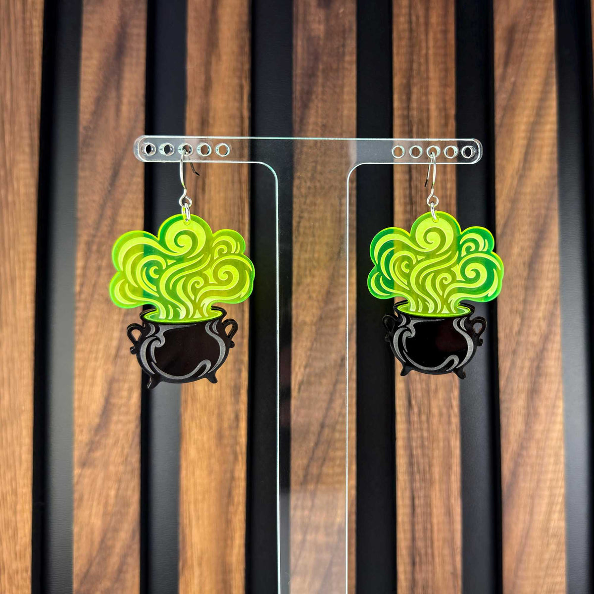 Handmade Cauldron Acrylic Earrings | Witchy Halloween Accessories