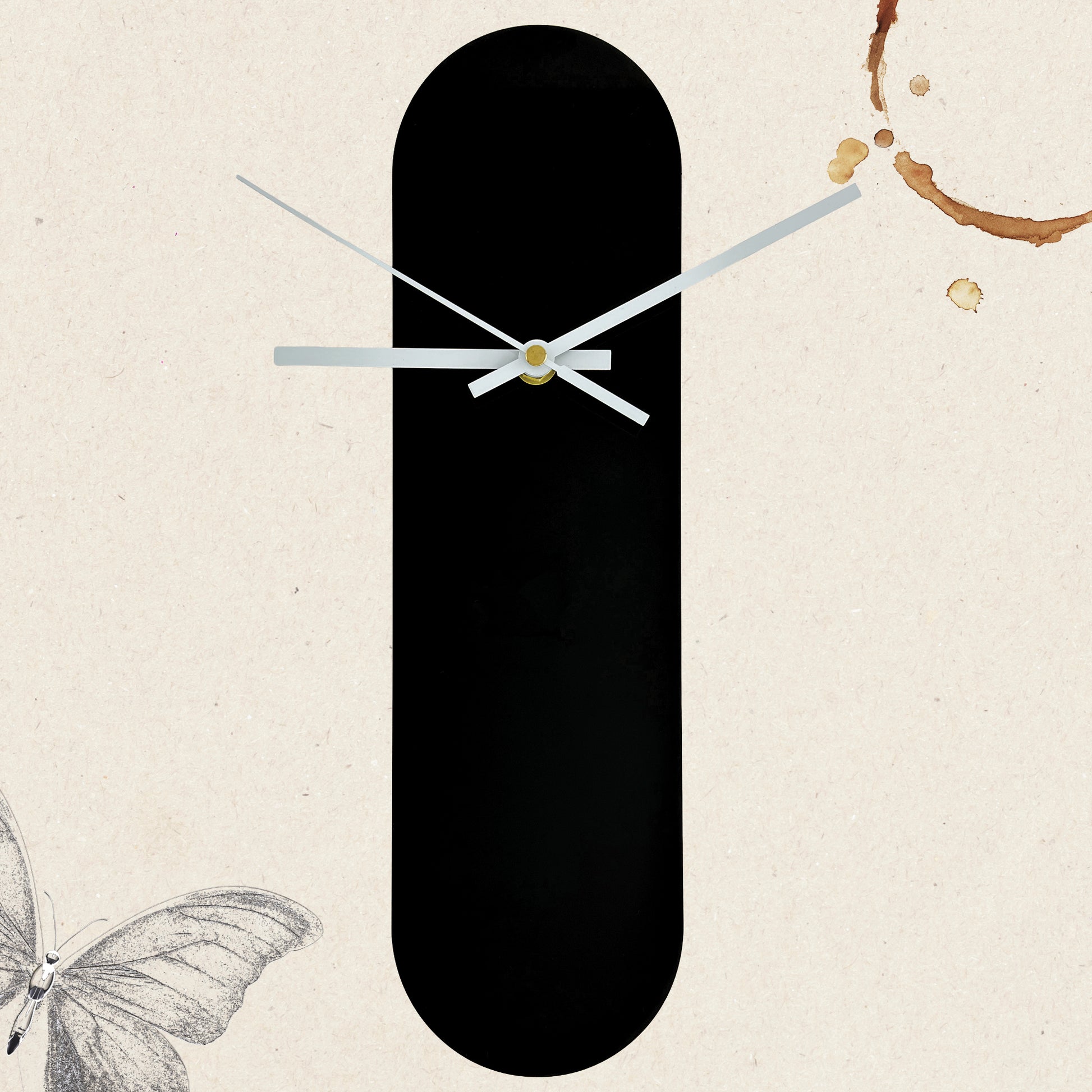 The Ooid — Gloss Black Oval Wall Clock - Clock - Chaos & Wit