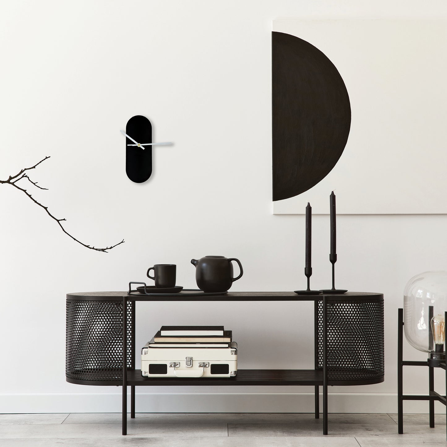 The Ooid — Gloss Black Oval Wall Clock - Clock - Chaos & Wit - 4"x10"