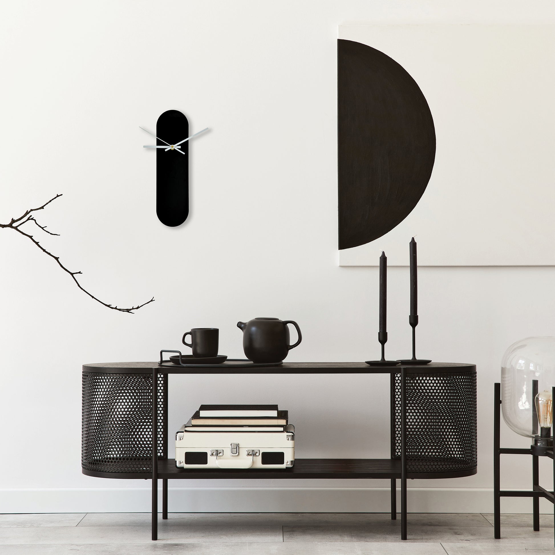 The Ooid — Gloss Black Oval Wall Clock - Clock - Chaos & Wit