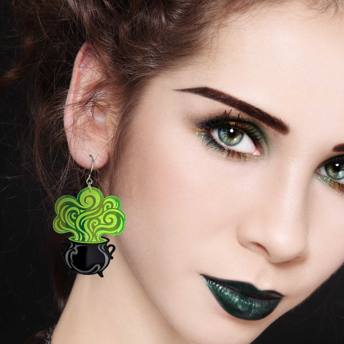 Handmade Cauldron Acrylic Earrings | Witchy Halloween Accessories