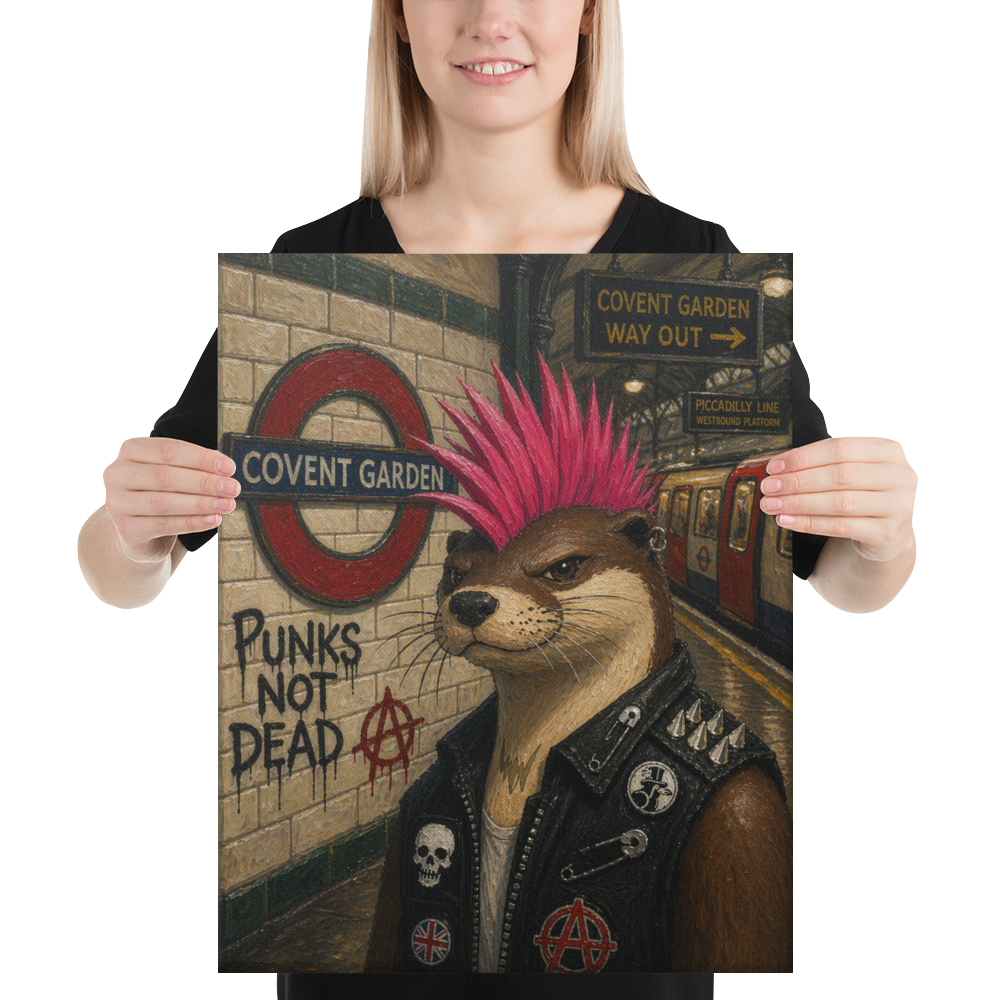 Sid the Otter | Covent Garden | Oil Painting Style Matte Canvas | Stretched Wall Art - CANVAS - Chaos & Wit