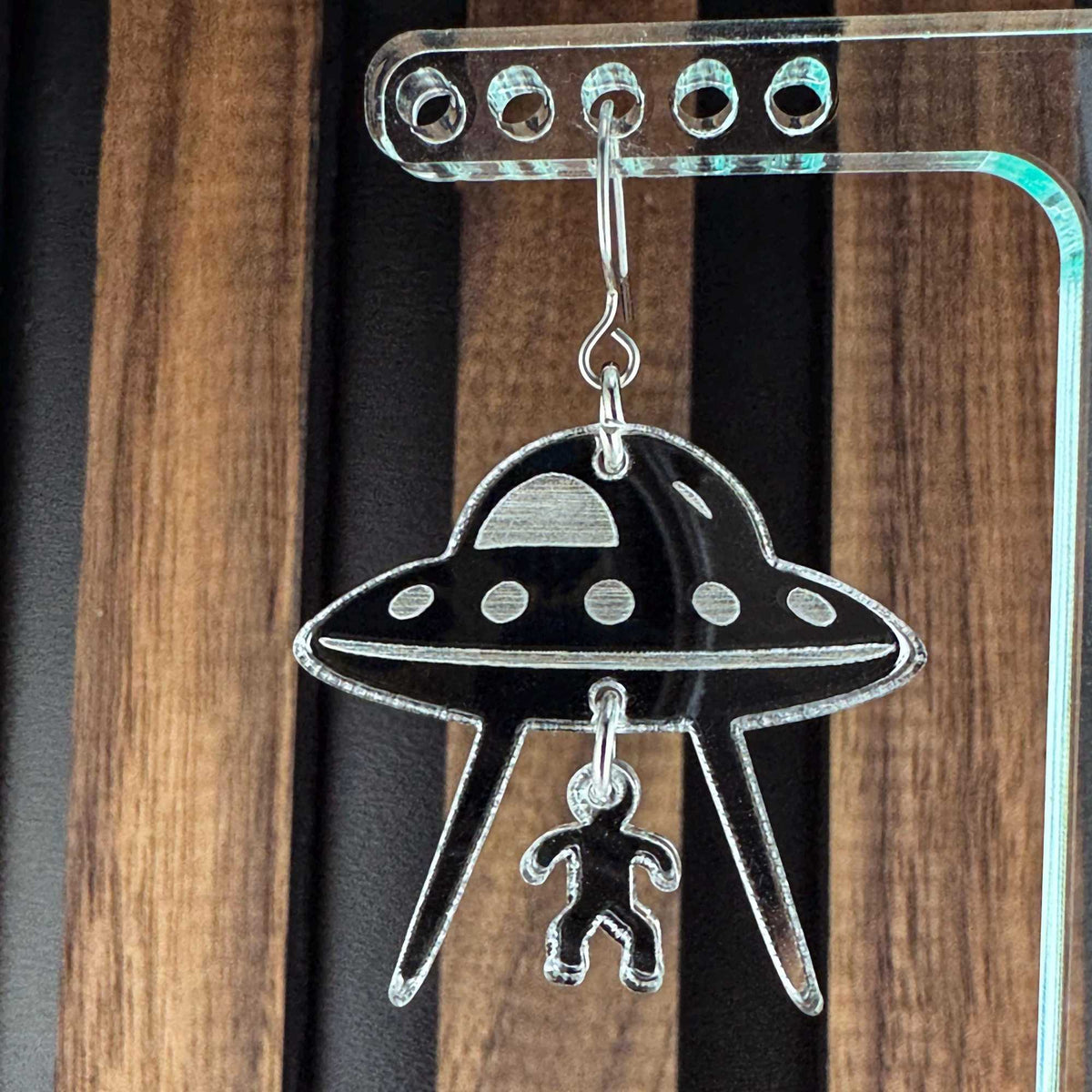 Handmade Alien Abduction Acrylic Earrings | Sci Fi Accessories