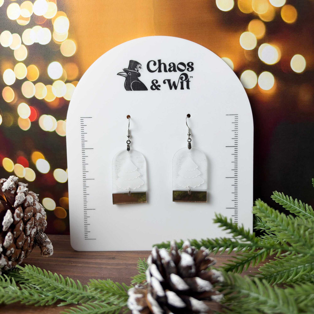 Christmas Tree Dome Earrings - Earrings - Chaos & Wit