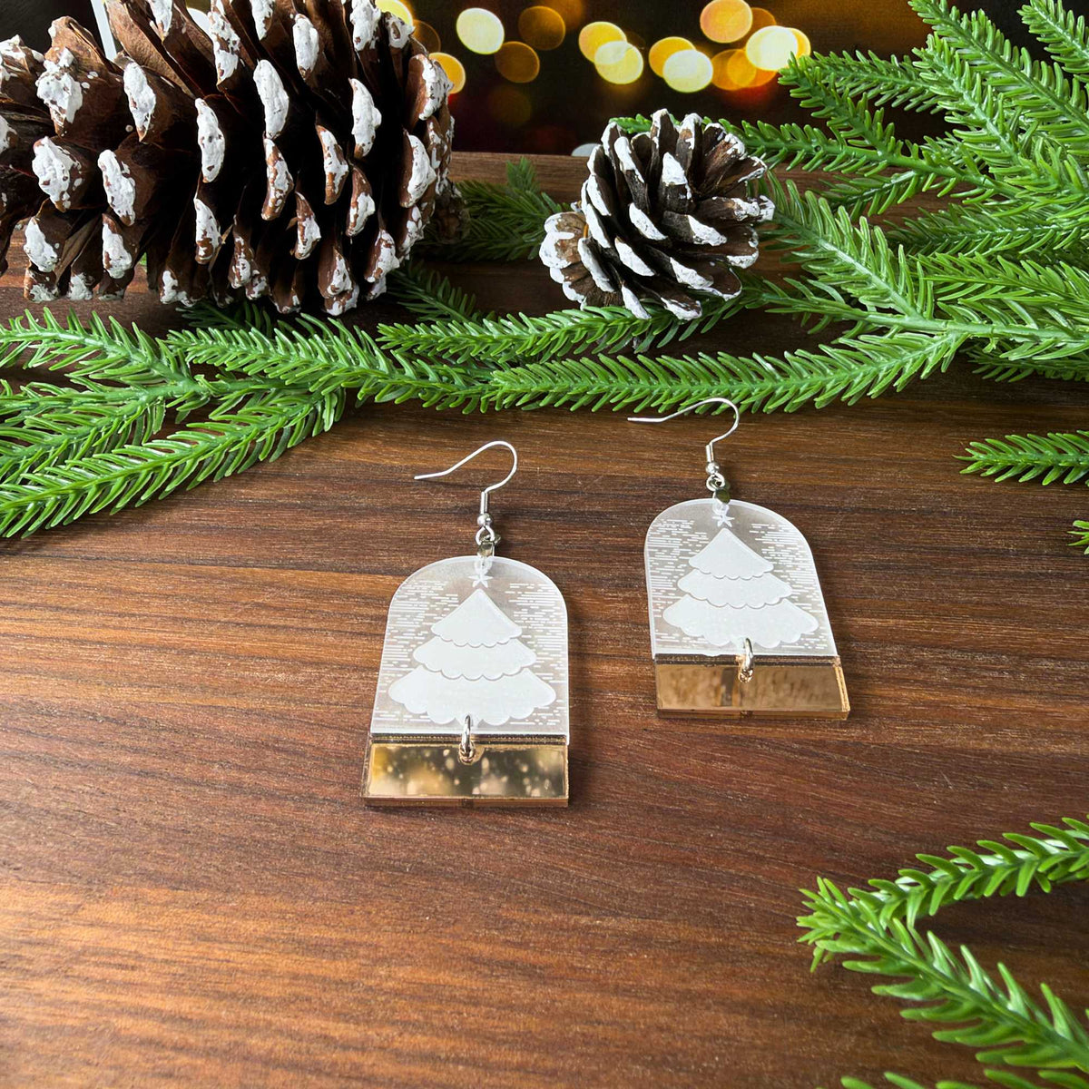 Christmas Tree Dome Earrings - Earrings - Chaos & Wit