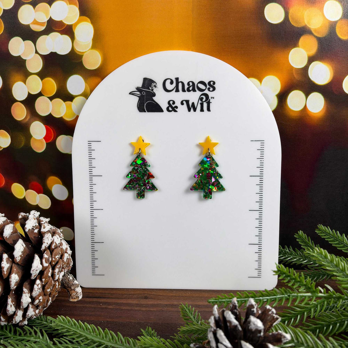 Confetti Christmas Tree Earrings - Earrings - Chaos & Wit