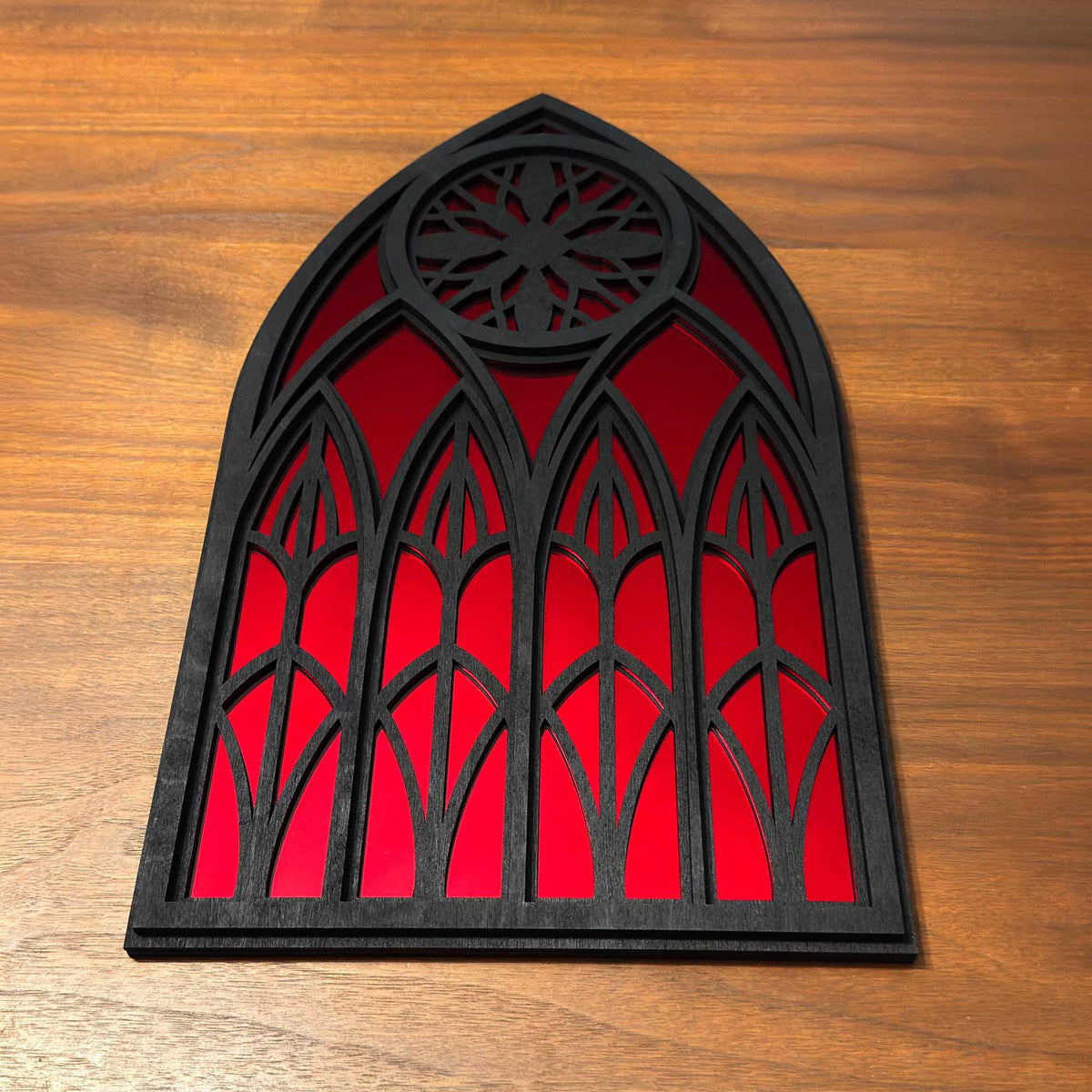 Goth Rosette Cathedral Window Mirror | Dark Home Decor