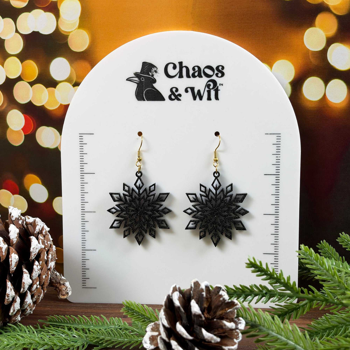 Diamond Snowflake Earrings - Earrings - Chaos & Wit