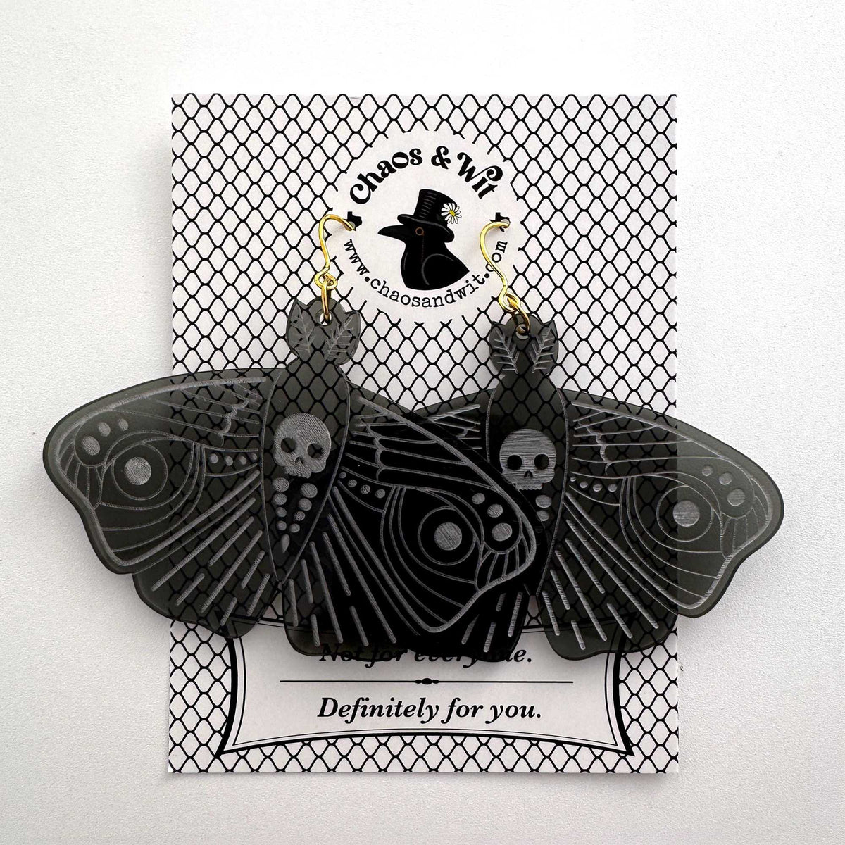 Mystical Moth Acrylic Earrings | Whimsigoth Accessories