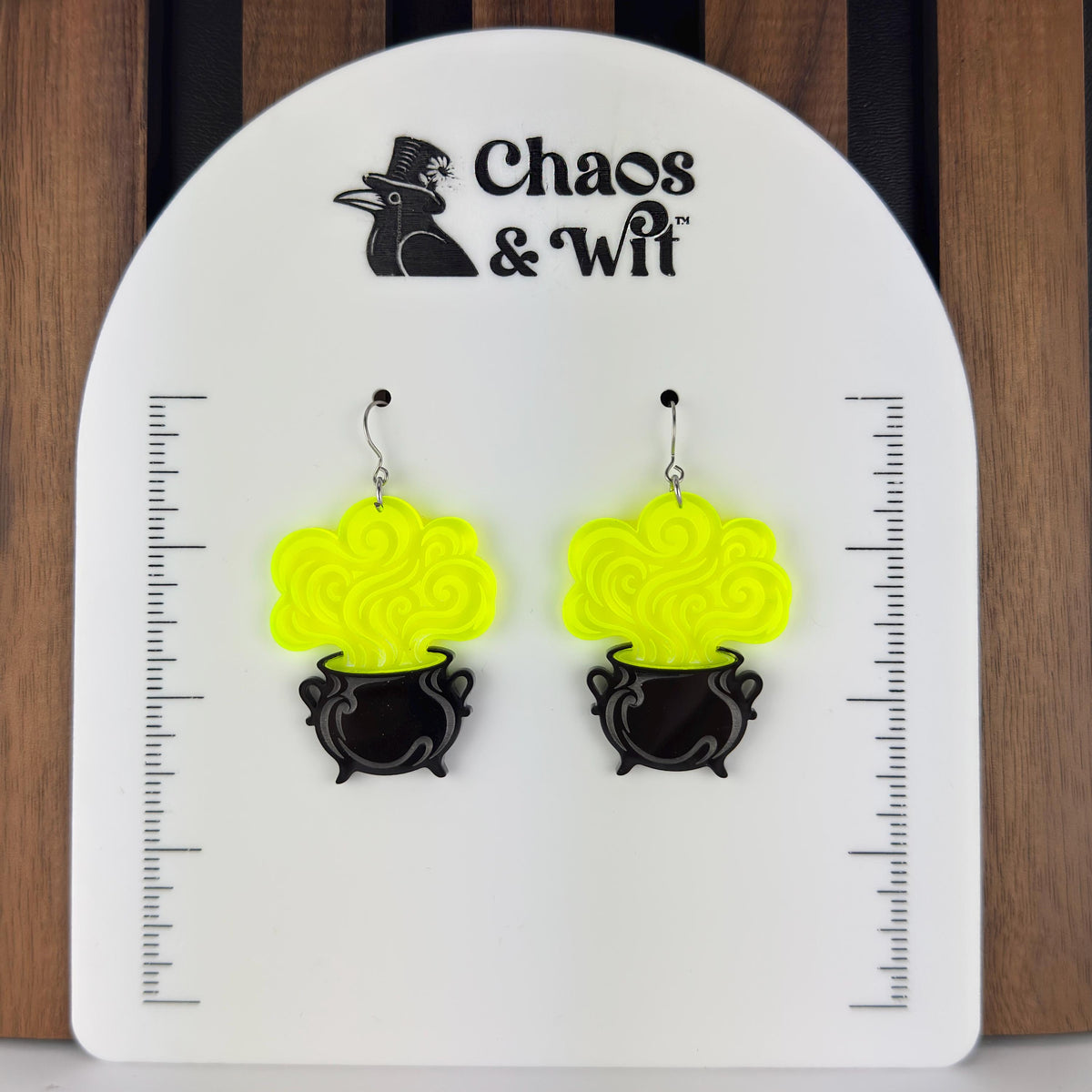 Handmade Cauldron Acrylic Earrings | Witchy Halloween Accessories