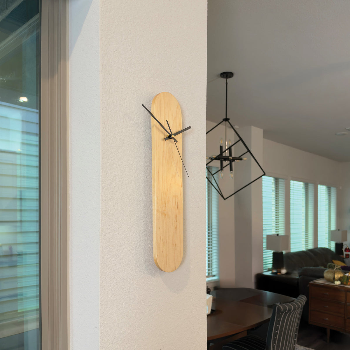 Maple Oval Wall Clock, Modern Minimalist, Silent - Clock - Chaos & Wit