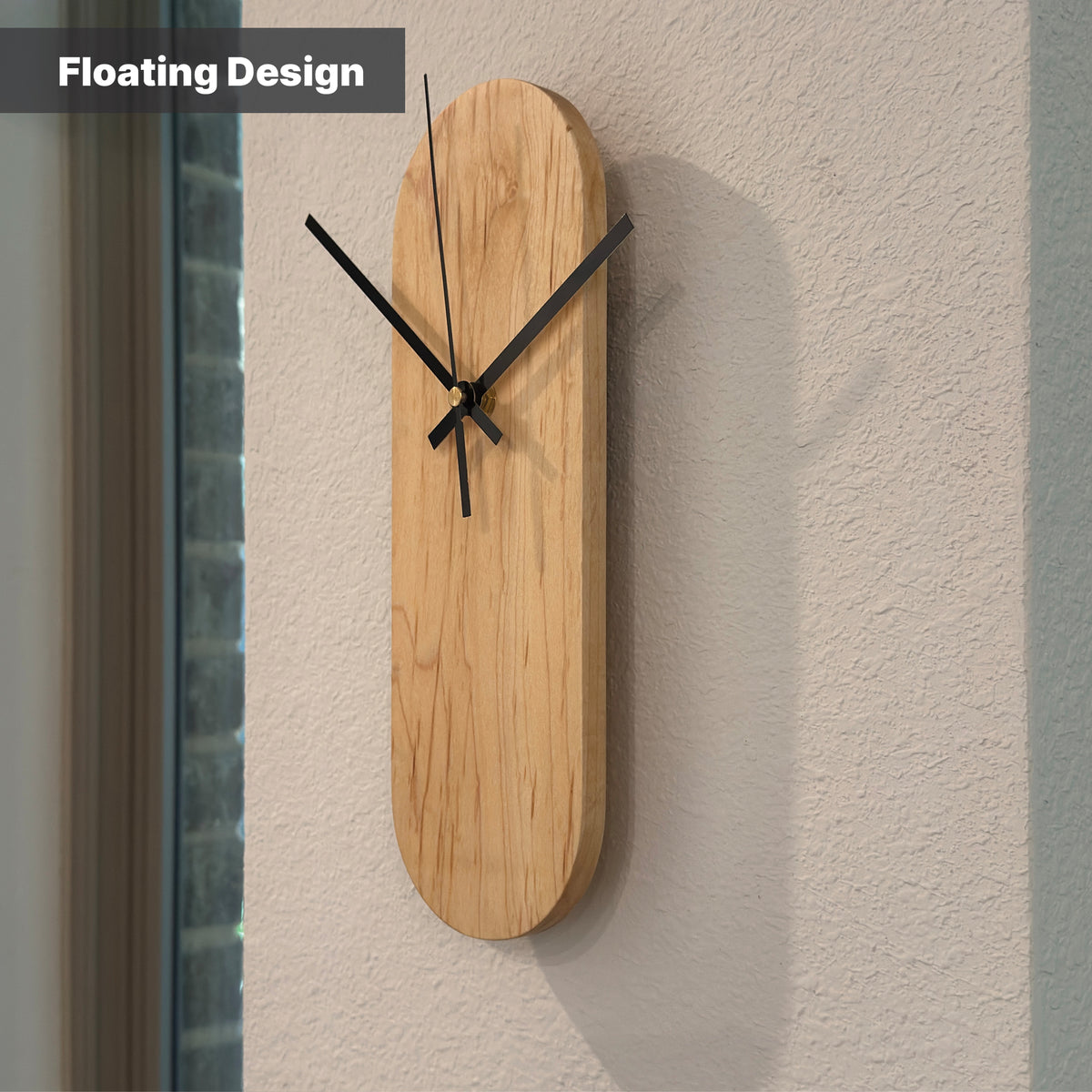 Maple Oval Wall Clock, Modern Minimalist, Silent - Clock - Chaos & Wit