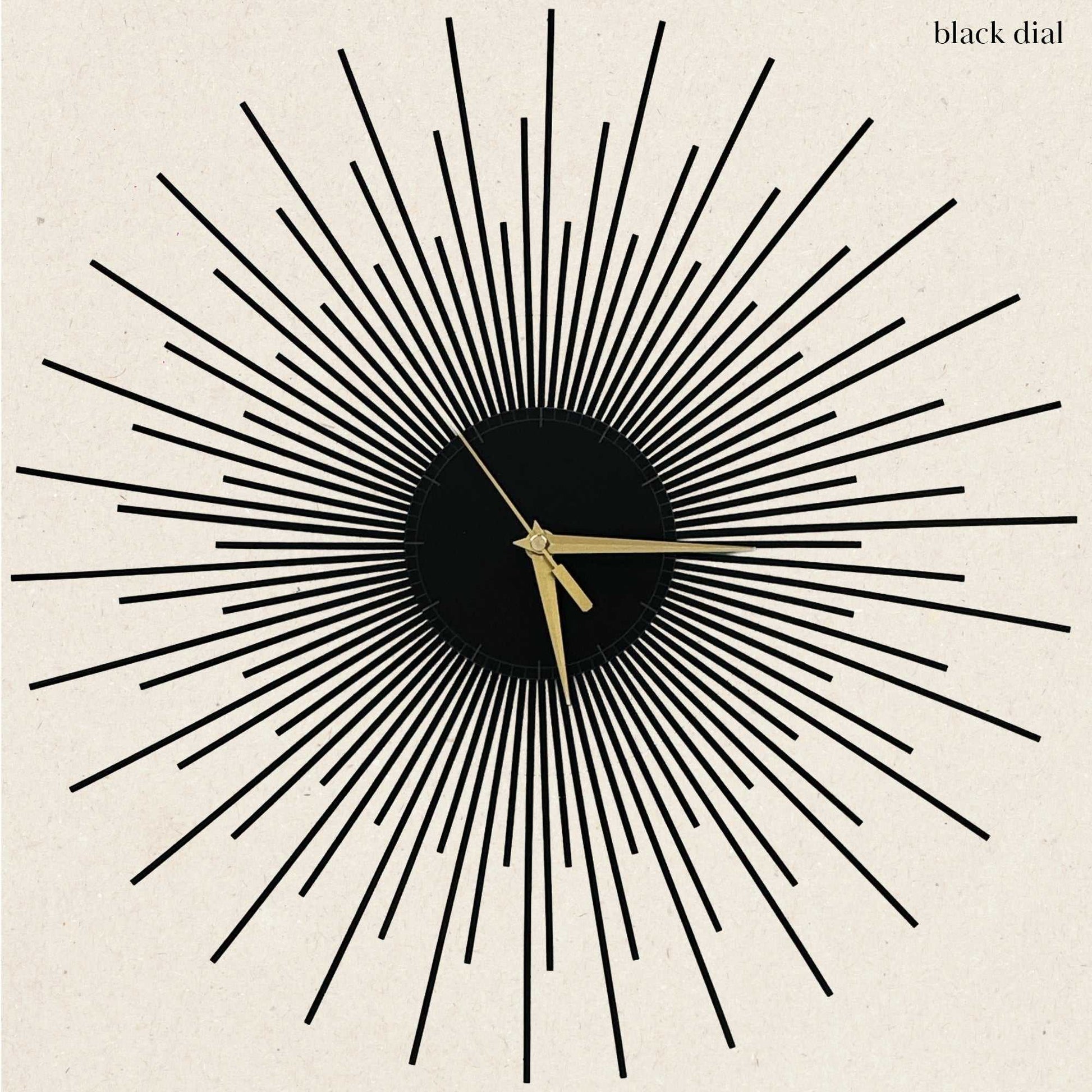 The Starburst Clock — Black Rays - Clock - Chaos & Wit
