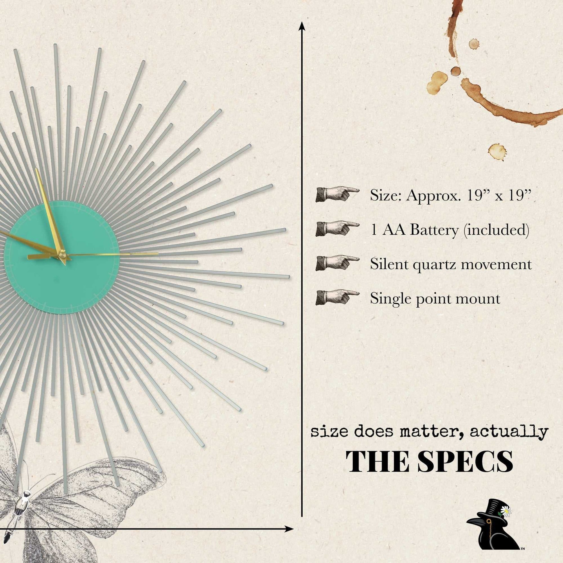 The Starburst Clock — Silver Rays - Clock - Chaos & Wit