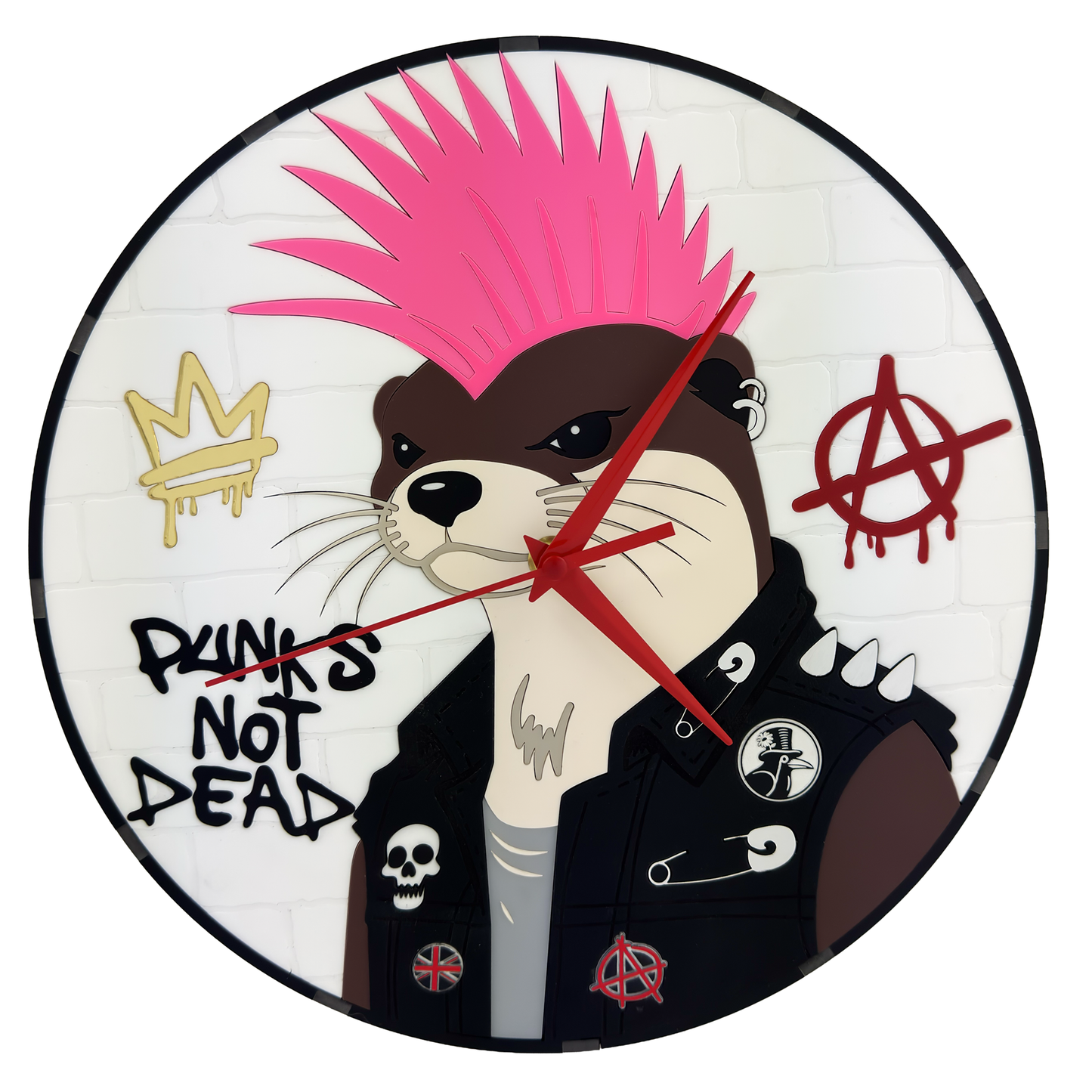 Punk Otter — Laser - Cut Acrylic Wall Clock - Clock - Chaos & Wit