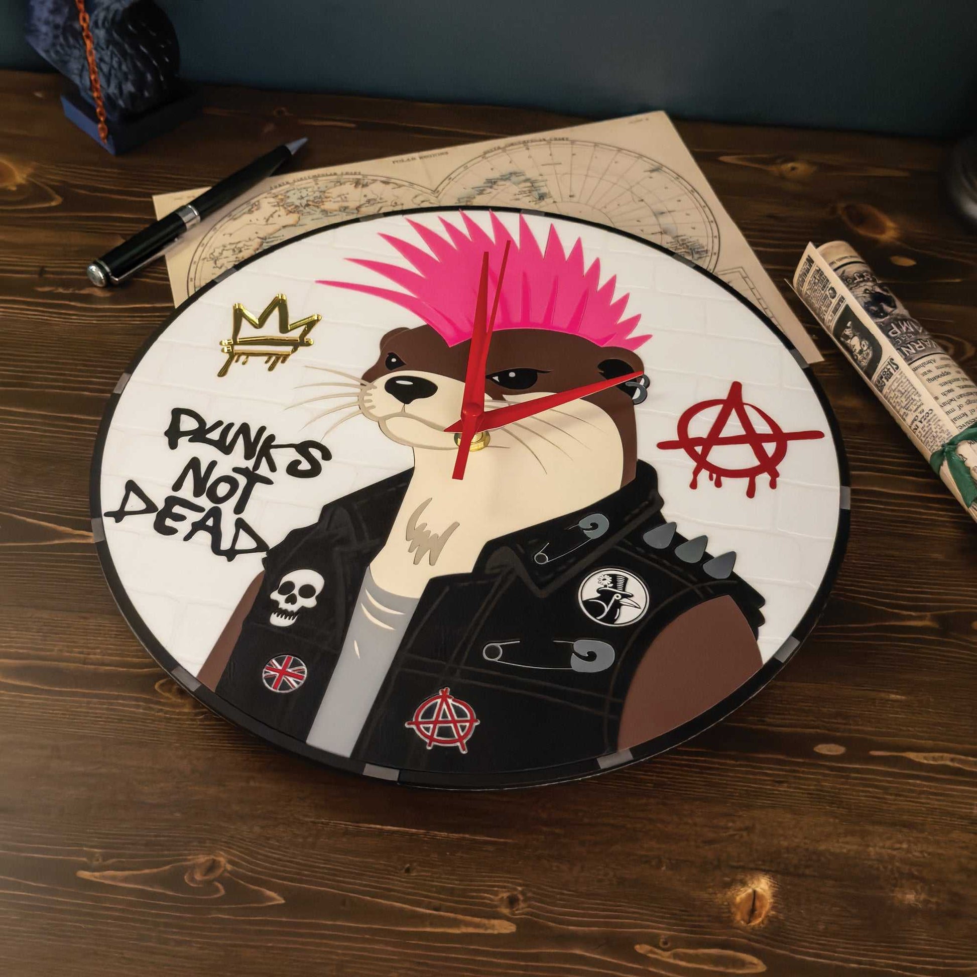 Punk Otter — Laser - Cut Acrylic Wall Clock - Clock - Chaos & Wit