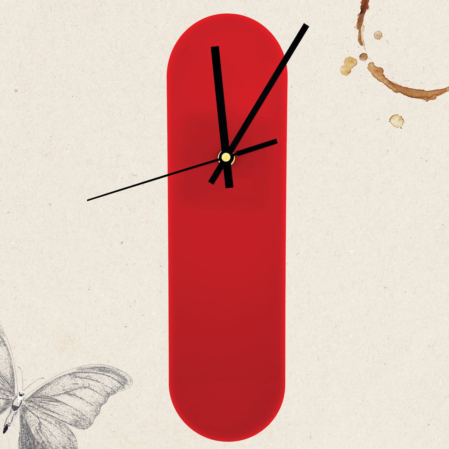 The Ooid — Gloss Red Oval Wall Clock - Clock - Chaos & Wit