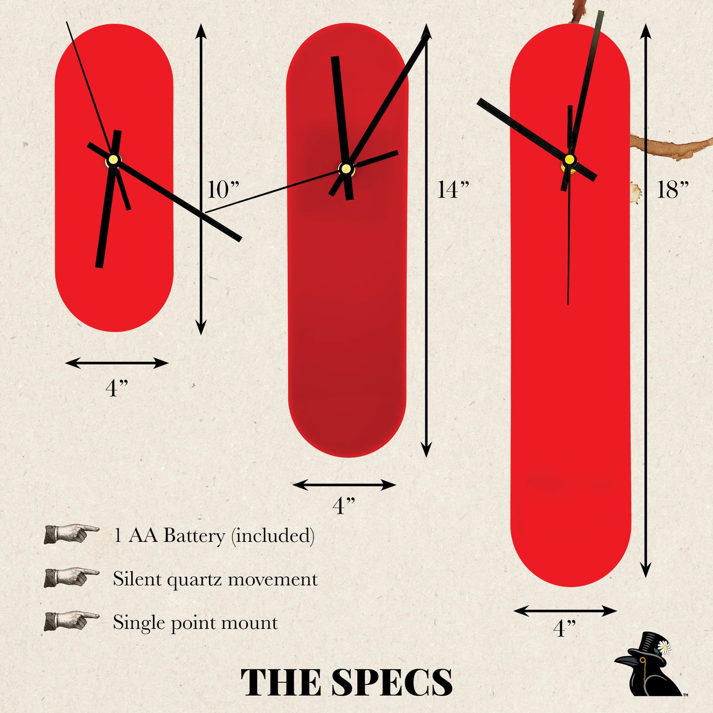 The Ooid — Gloss Red Oval Wall Clock - Clock - Chaos & Wit