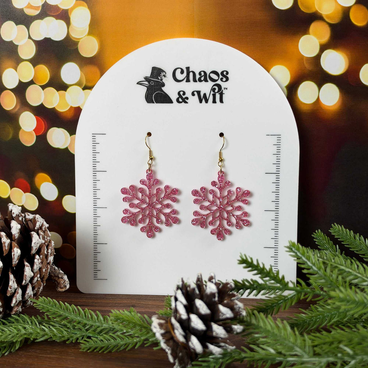 Rounded End Snowflake Earrings - Earrings - Chaos & Wit