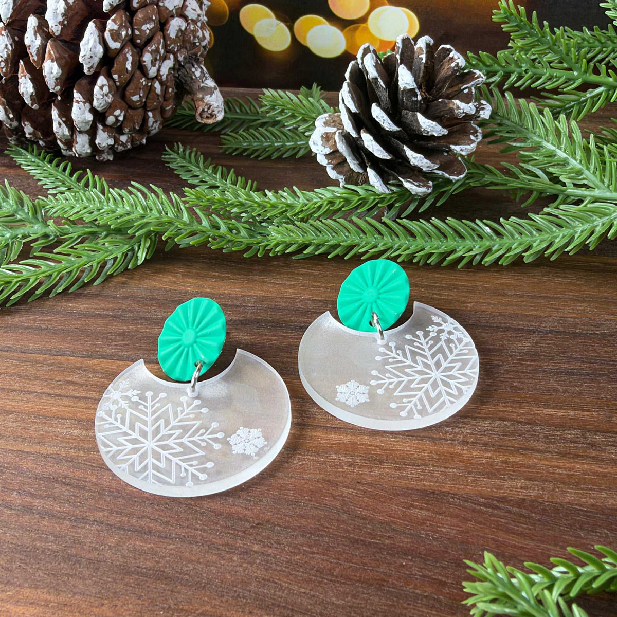 Snowflake Circle Earrings - Earrings - Chaos & Wit