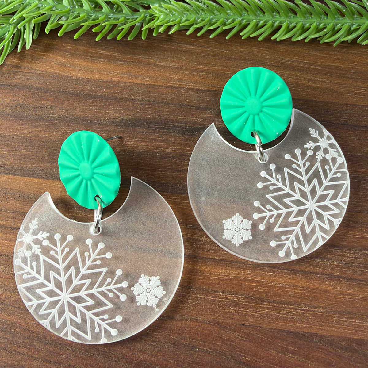Snowflake Circle Earrings - Earrings - Chaos & Wit