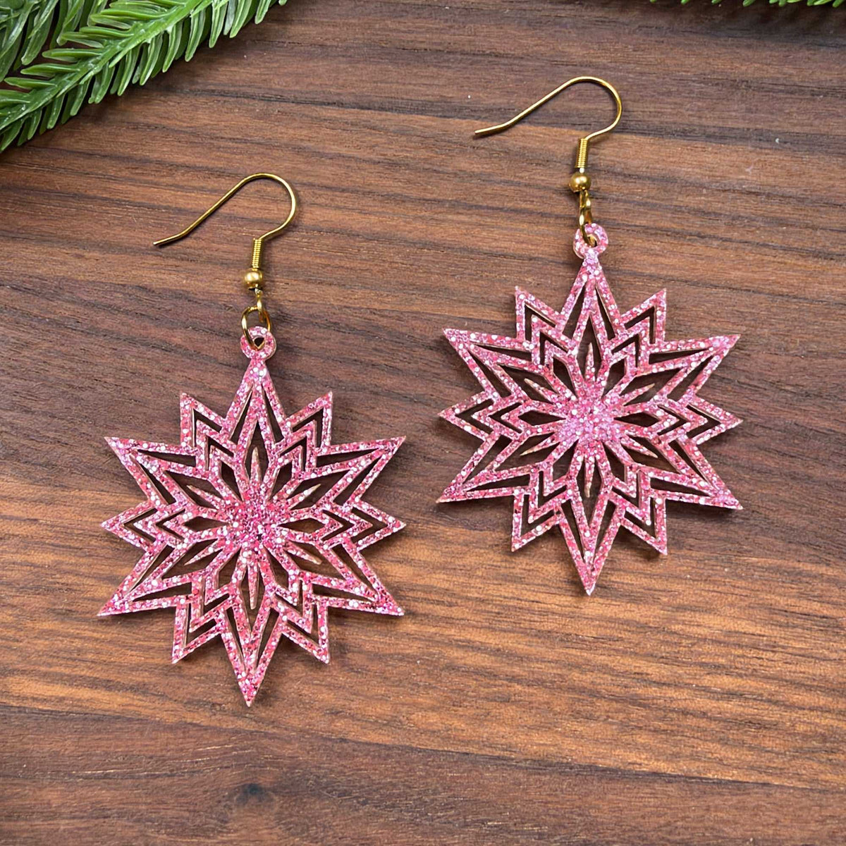 Spike Snowflake Glitter Earrings - Earrings - Chaos & Wit