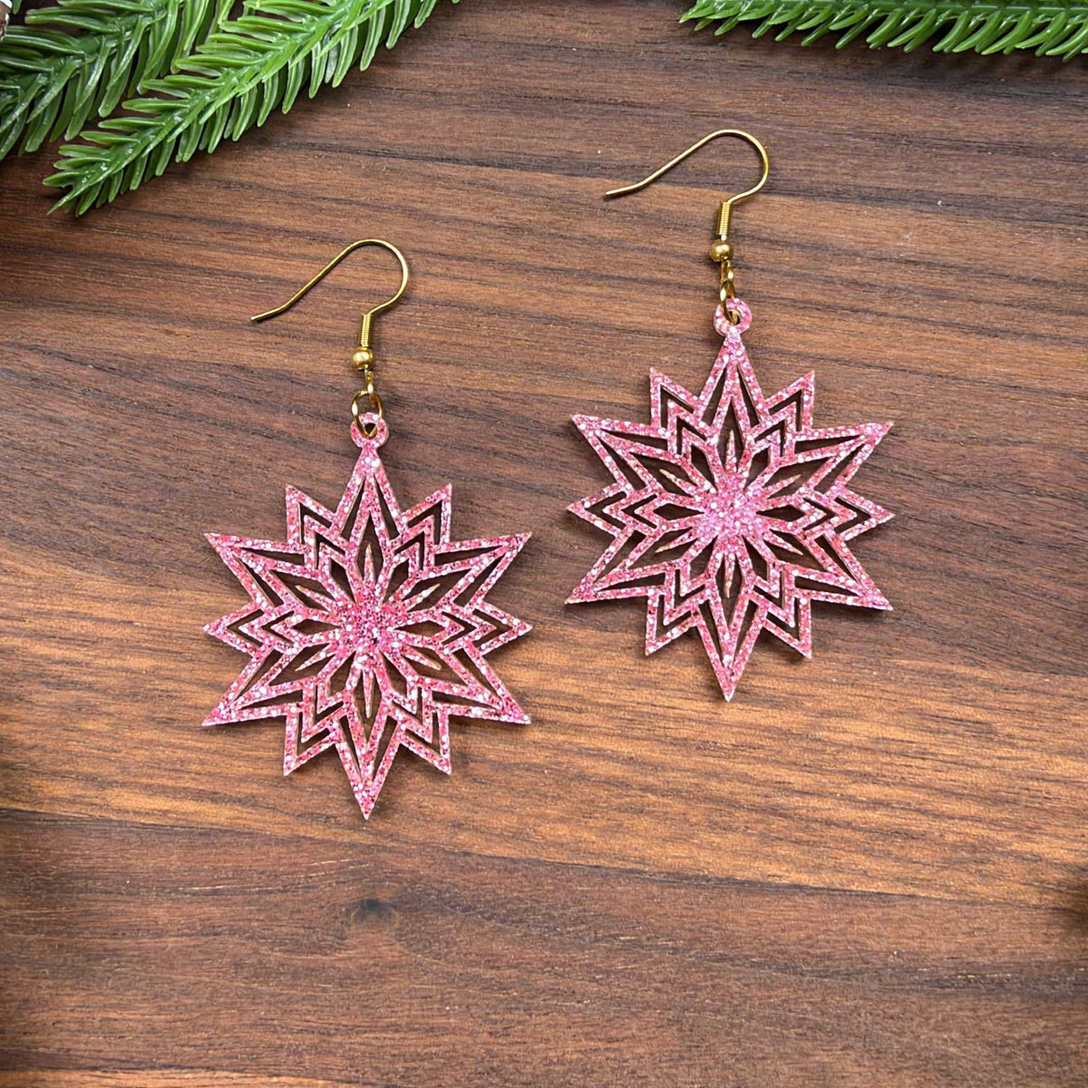 Spike Snowflake Glitter Earrings - Earrings - Chaos & Wit