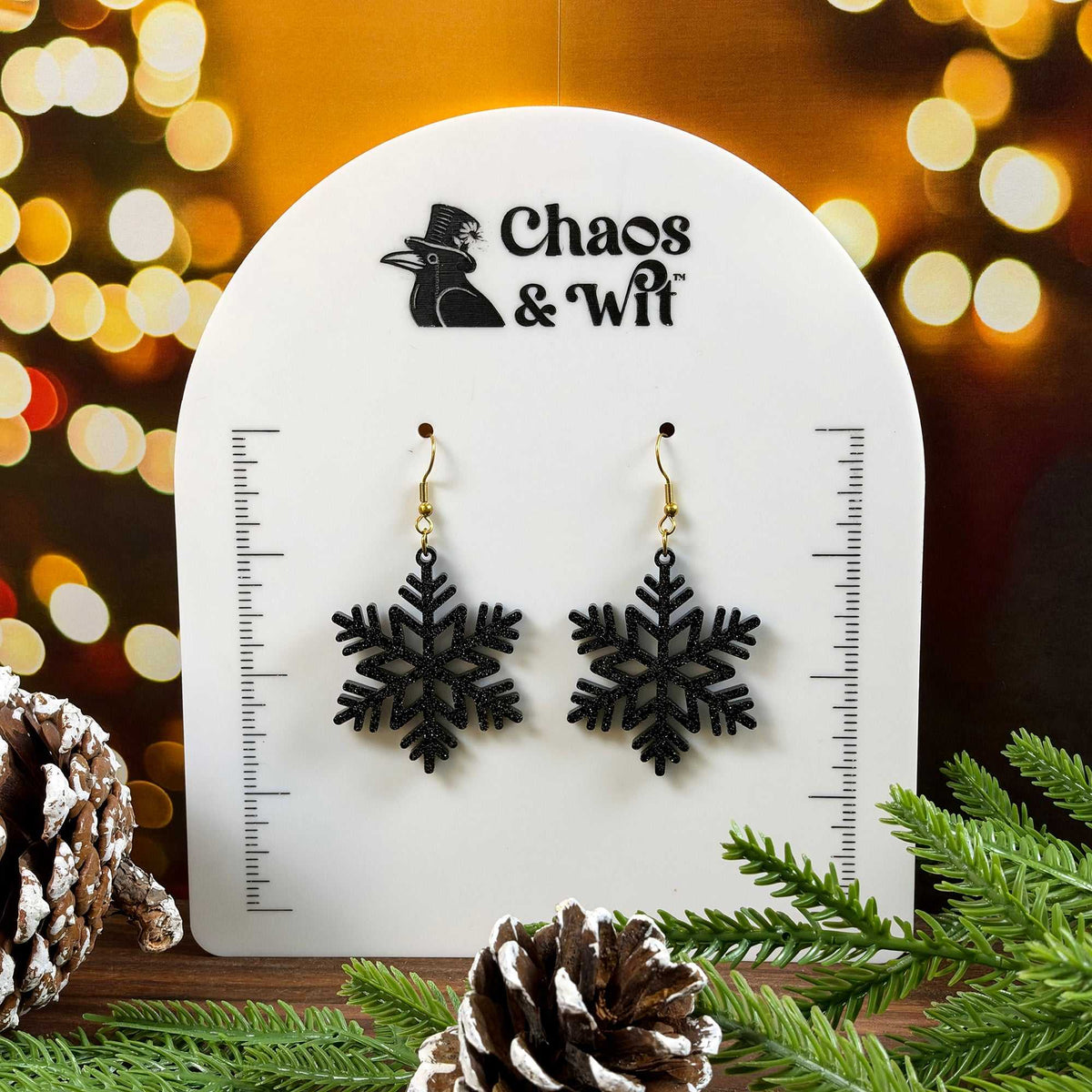 Star Snowflake Glitter Earrings - Earrings - Chaos & Wit