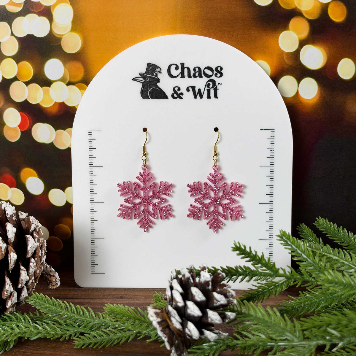 Star Snowflake Glitter Earrings - Earrings - Chaos & Wit