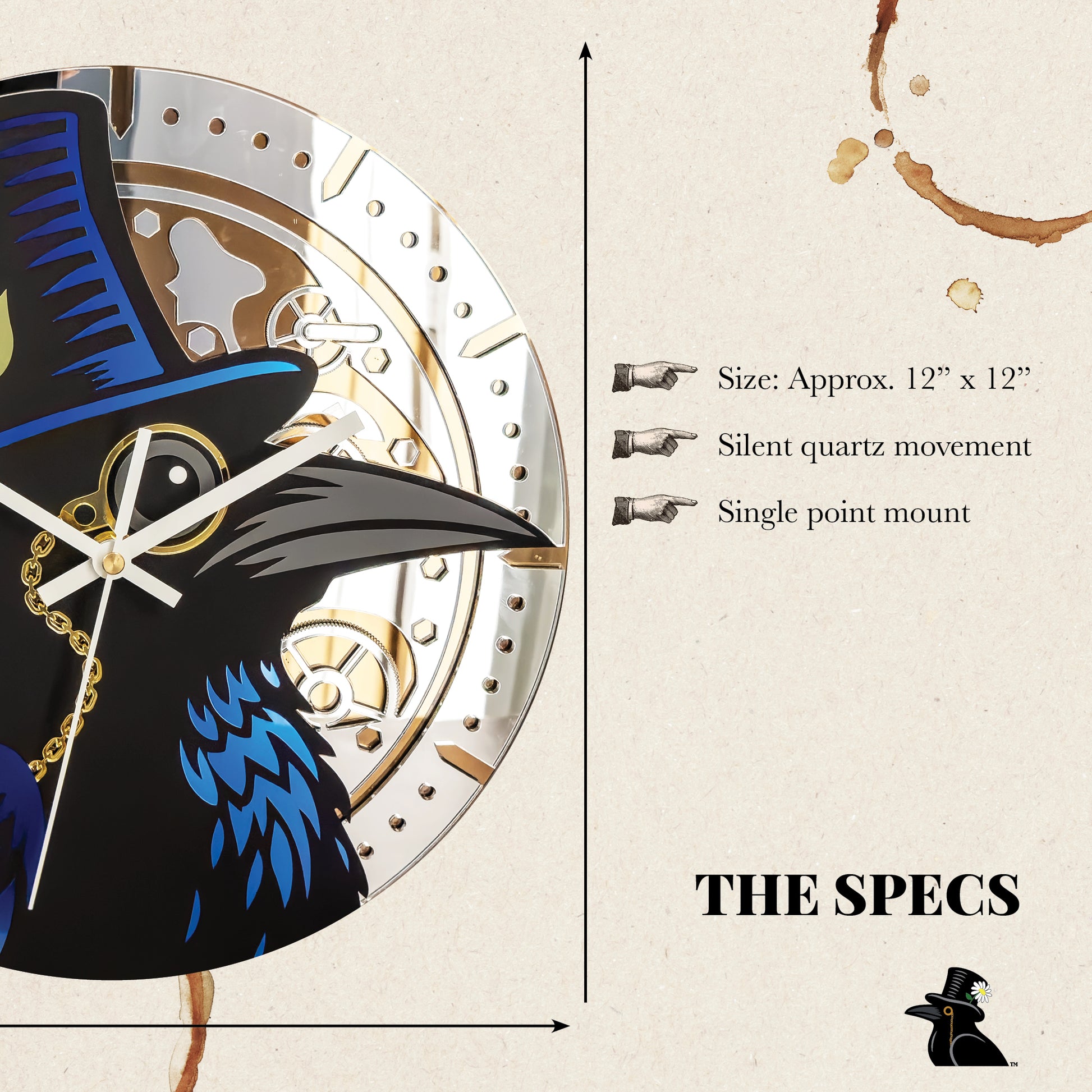 The Dandy — Crow Wall Clock - Clock - Chaos & Wit