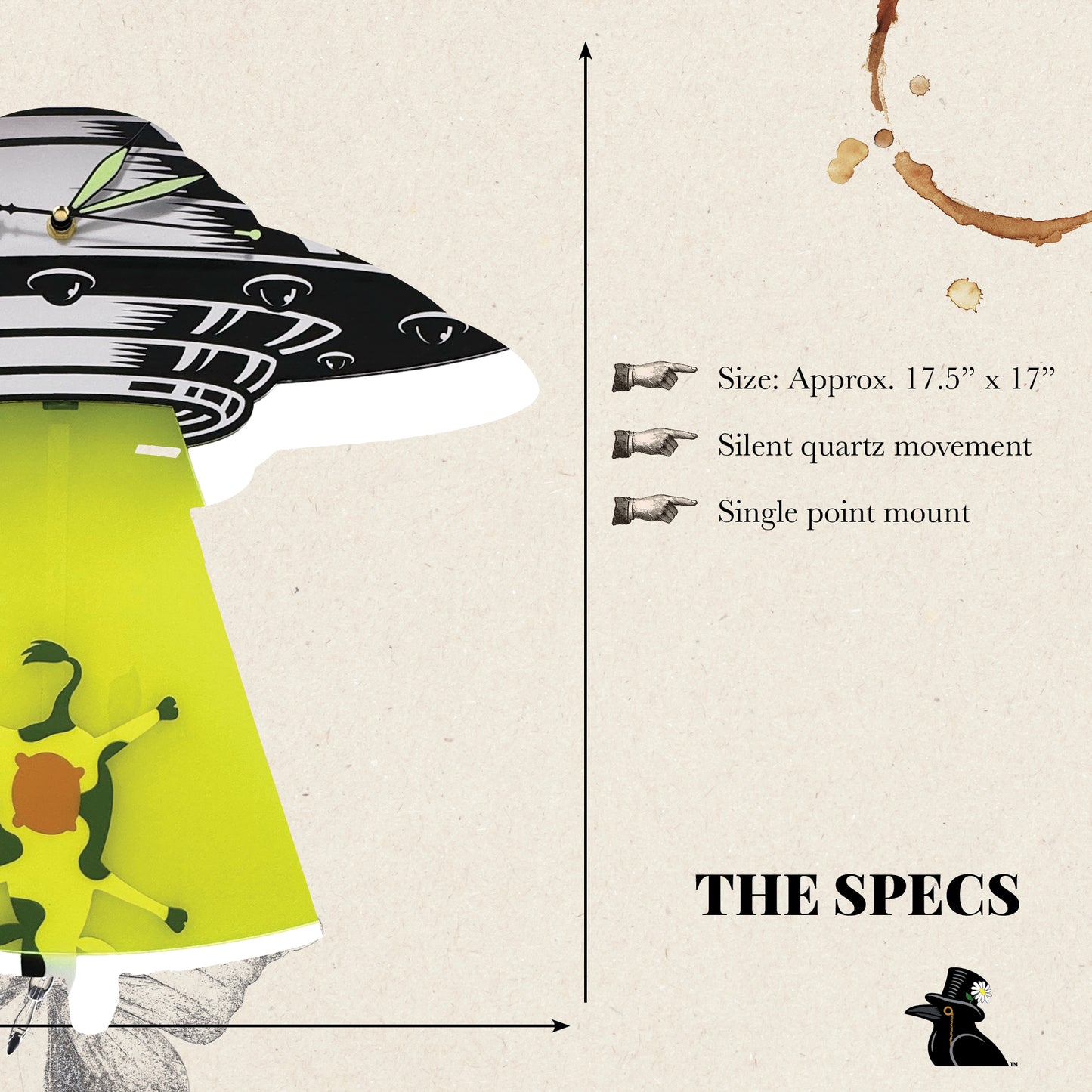 The UFO — Cow Pendulum Wall Clock - Clock - Chaos & Wit