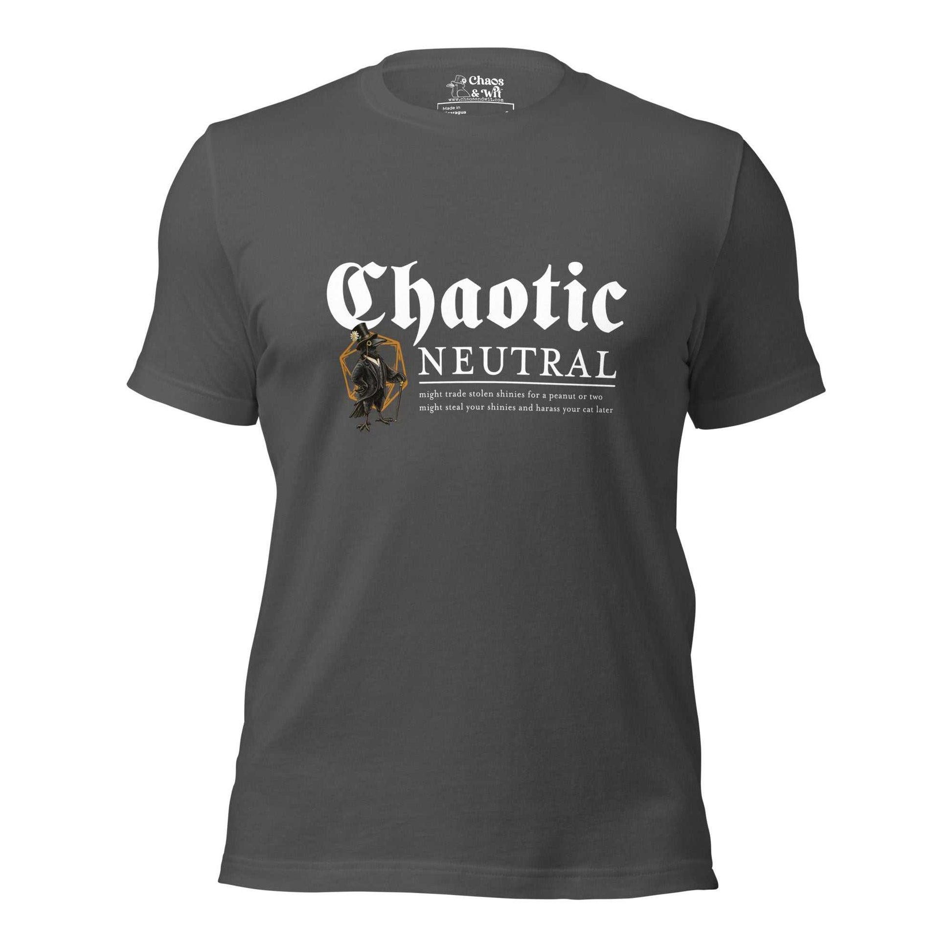 Chaotic Neutral Crow Tee | Funny DnD Shirt | Gothic Unisex T - Shirt | Chaos & Wit - T - SHIRT - Chaos & Wit