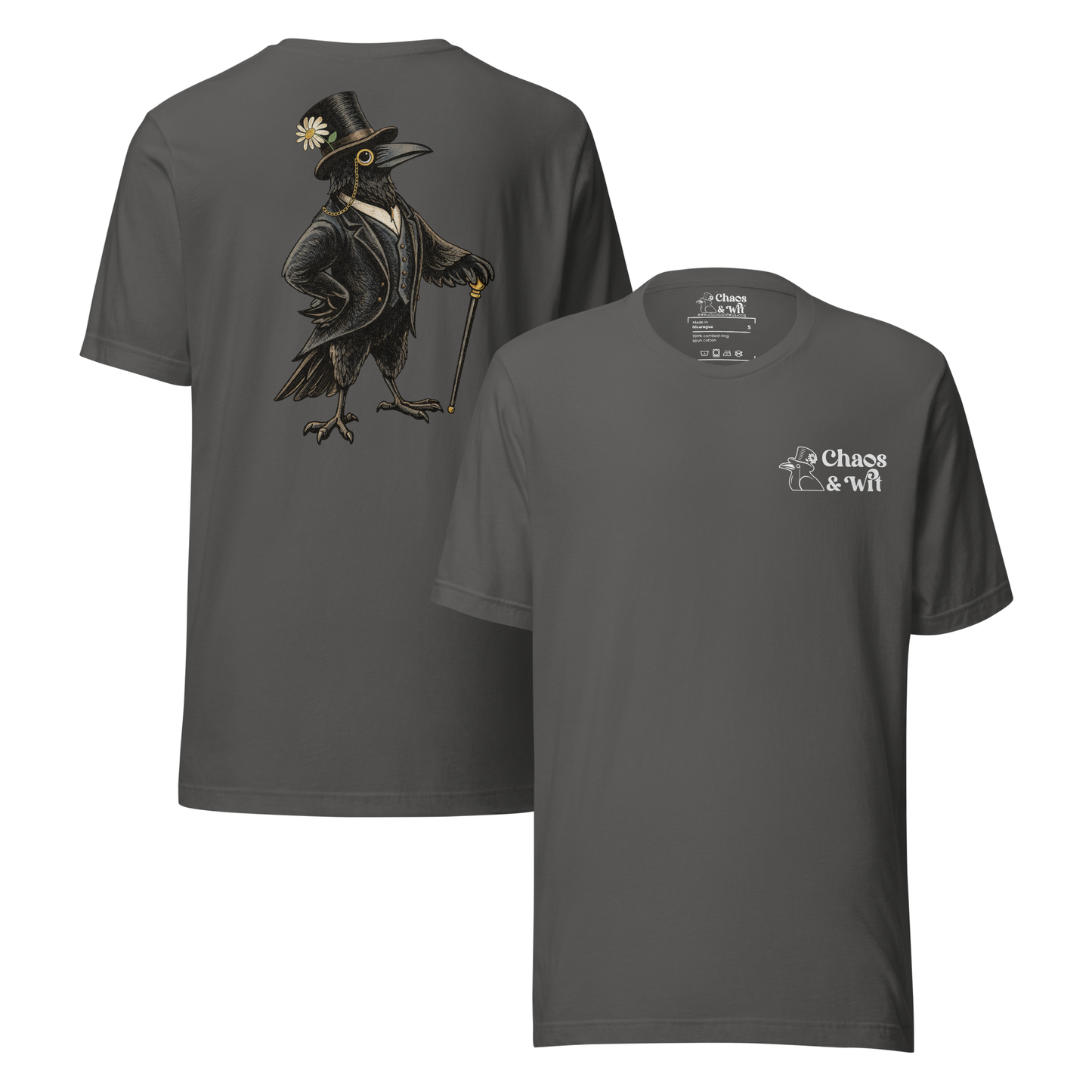 Rupert the Crow | Chaos & Wit Logo T - Shirt | Top Hat Monocle Crow Tee - T - SHIRT - Chaos & Wit