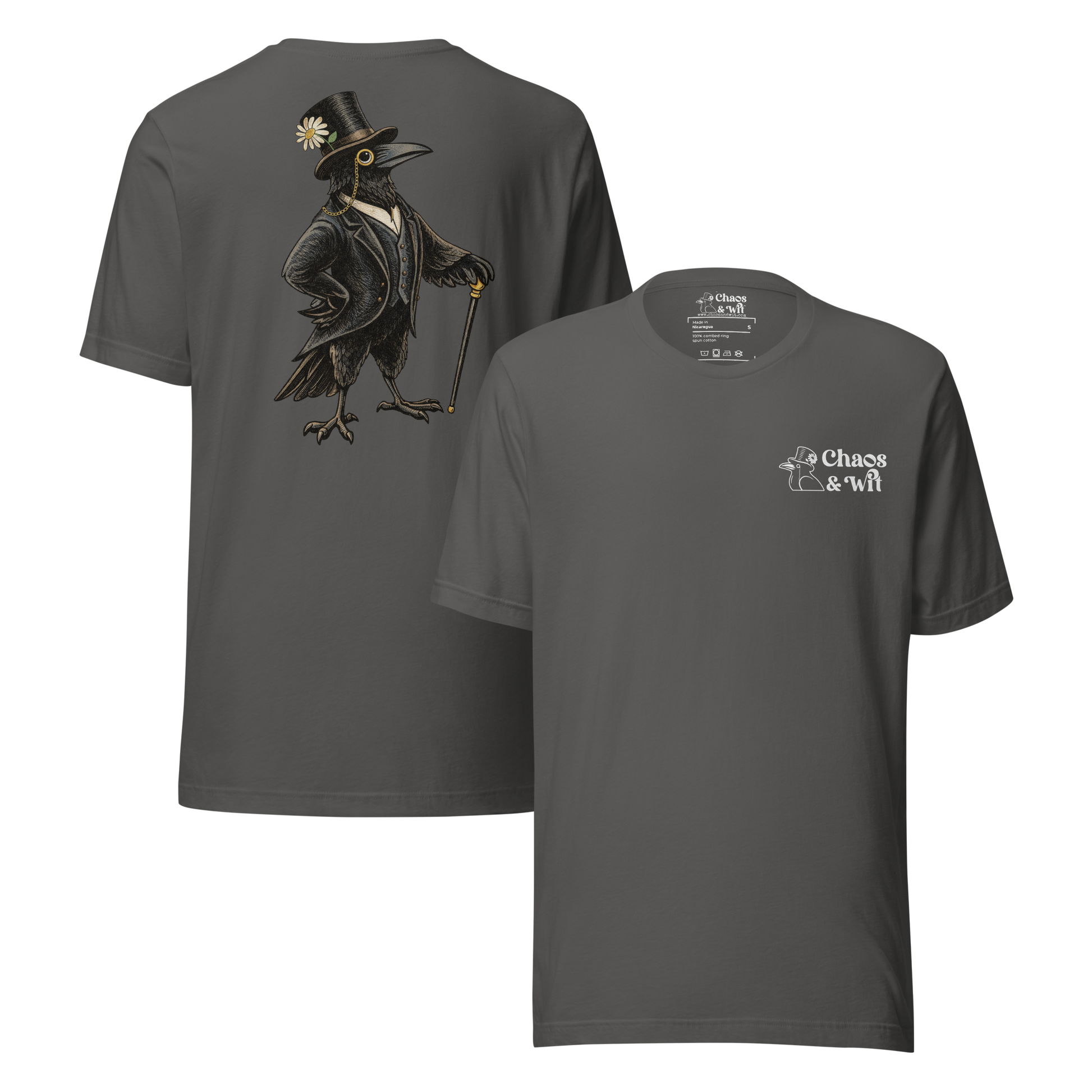 Rupert the Crow | Chaos & Wit Logo T - Shirt | Top Hat Monocle Crow Tee - T - SHIRT - Chaos & Wit